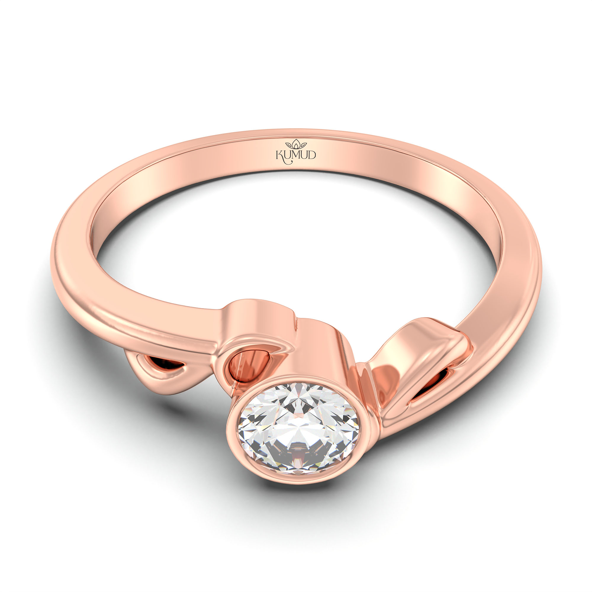 Lab-Grown Diamond Solitaire Ring for Women in 18K Rose Gold – 0.25 Ct Round, 3 g (Design K10-70-BBZAA) thumbnail