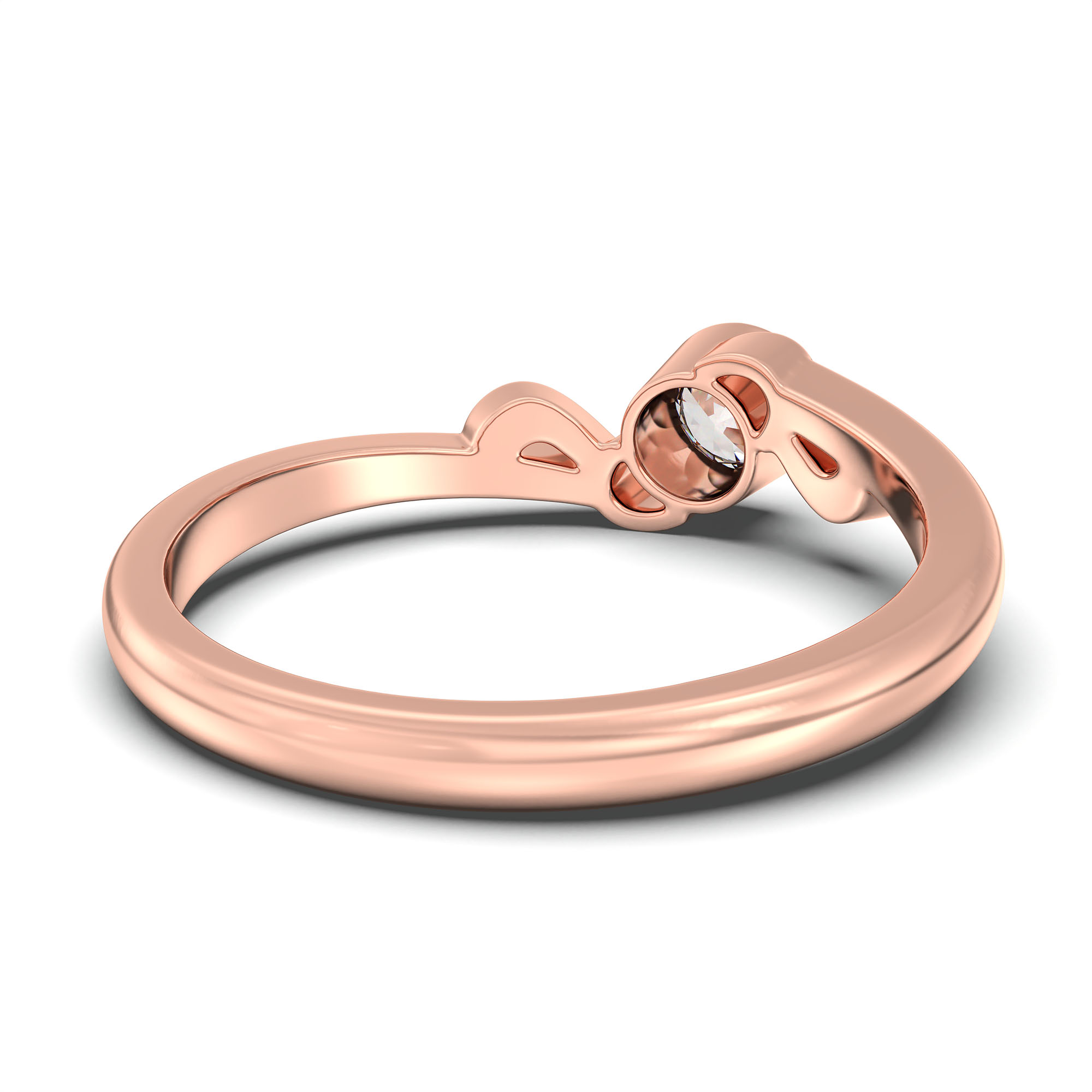 Lab-Grown Diamond Solitaire Ring for Women in 18K Rose Gold – 0.25 Ct Round, 3 g (Design K10-70-BBZAA) thumbnail