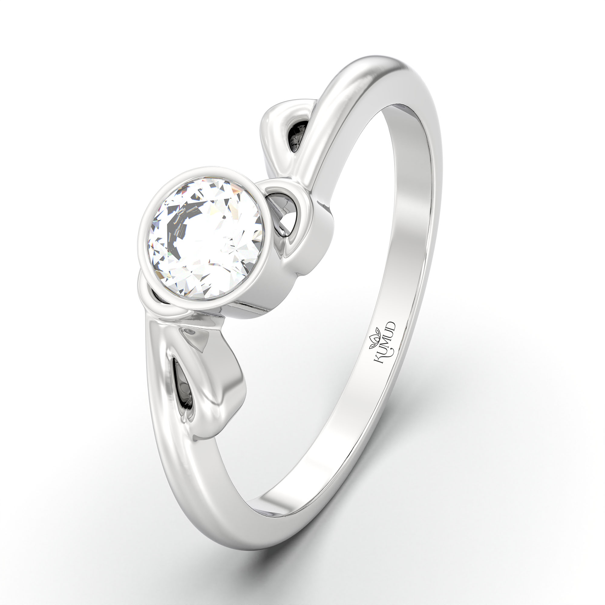 Lab-Grown Diamond Solitaire Ring for Women in 18K White Gold – 0.25 Ct Round, 3 g (Design K10-70-BBZAA) thumbnail