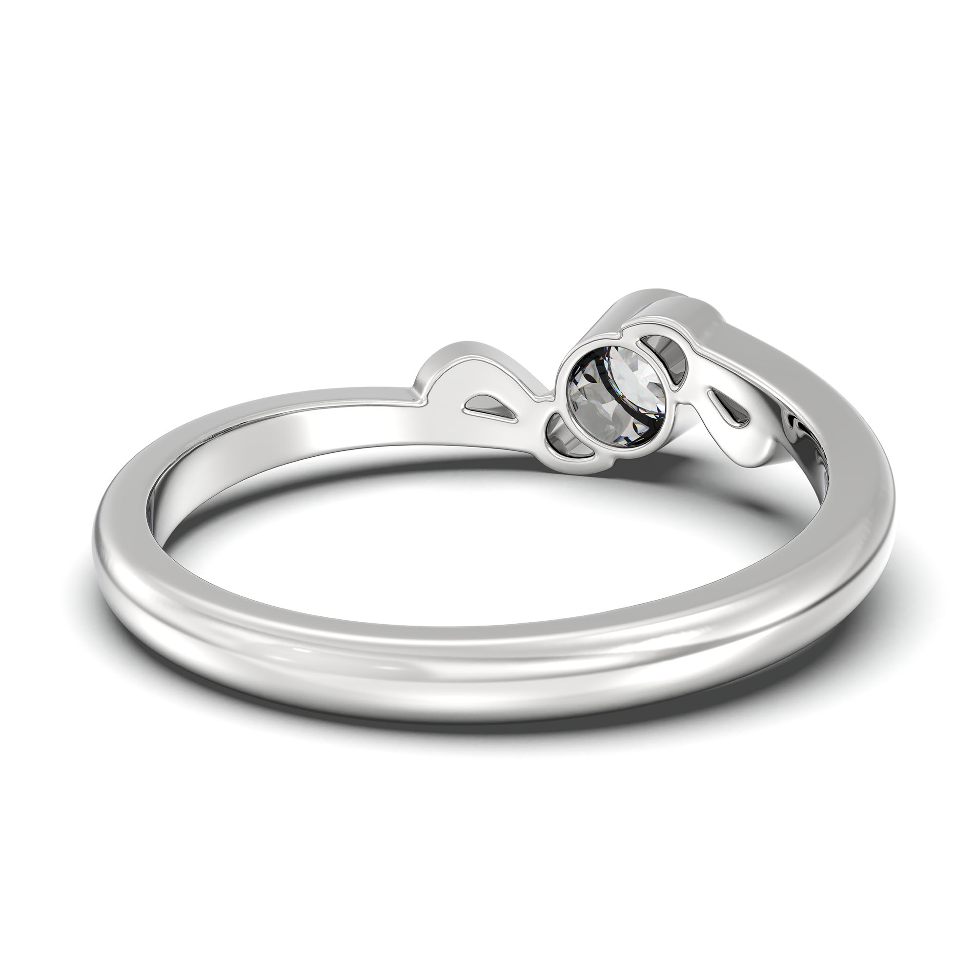 Lab-Grown Diamond Solitaire Ring for Women in 18K White Gold – 0.25 Ct Round, 3 g (Design K10-70-BBZAA) thumbnail
