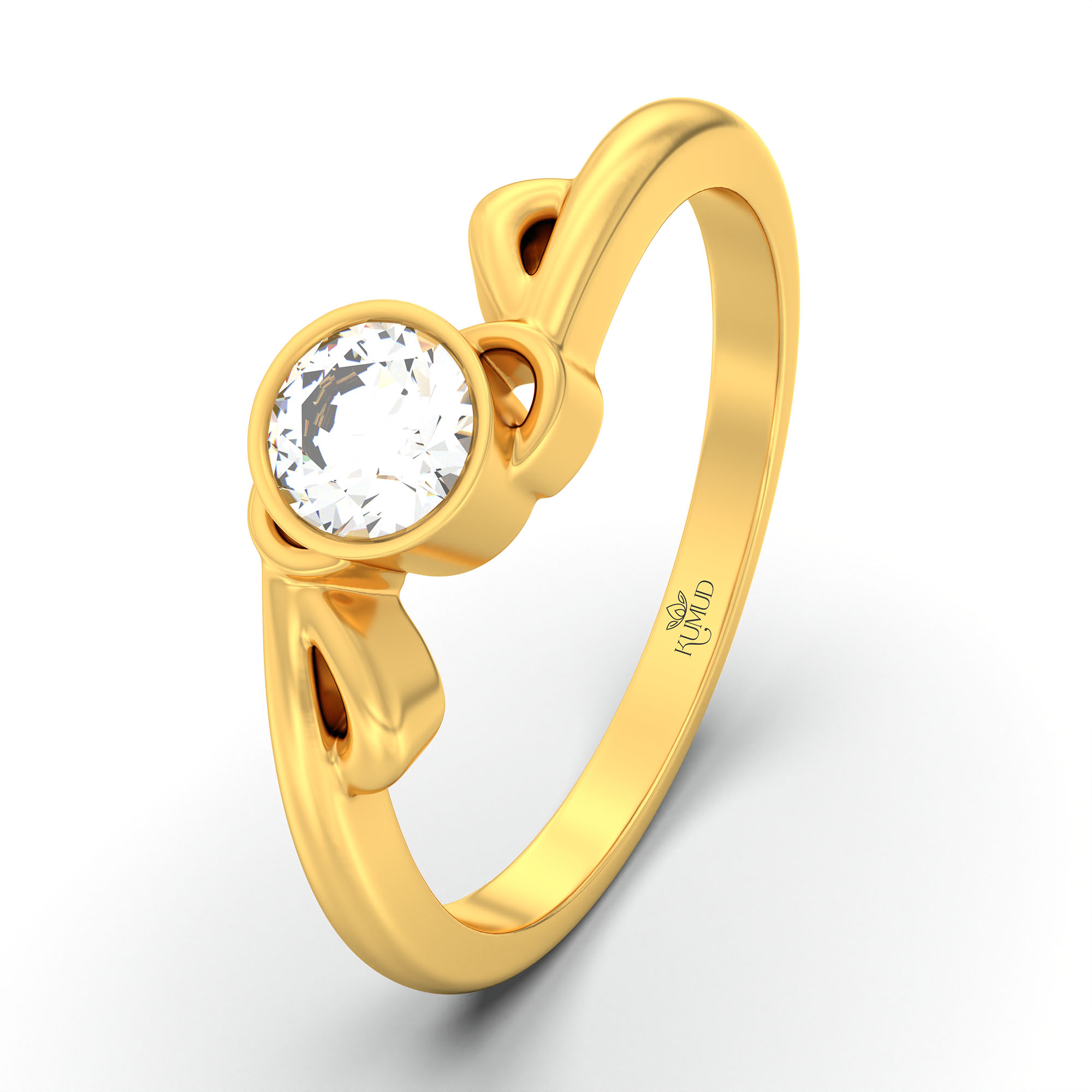 Lab-Grown Diamond Solitaire Ring for Women in 22K Yellow Gold – 0.25 Ct Round, 3 g (Design K10-70-BBZAA) thumbnail