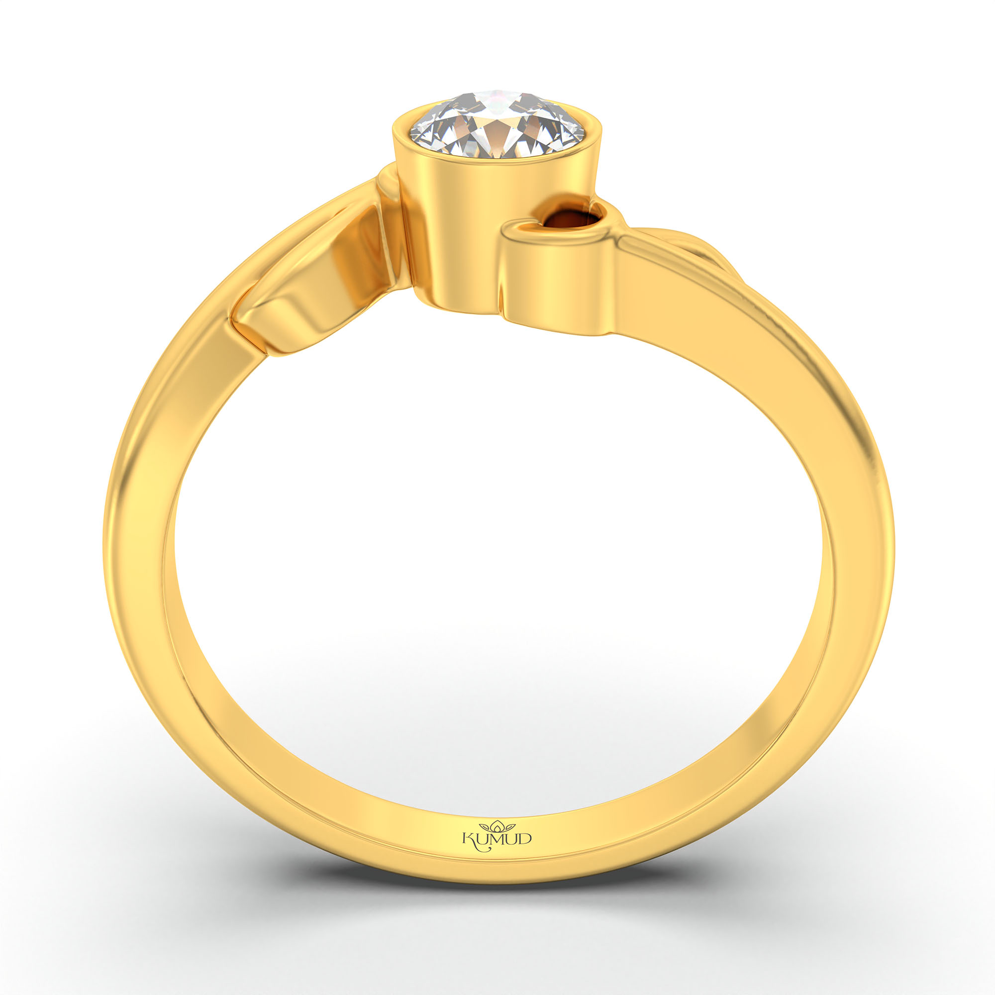 Lab-Grown Diamond Solitaire Ring for Women in 22K Yellow Gold – 0.25 Ct Round, 3 g (Design K10-70-BBZAA) thumbnail