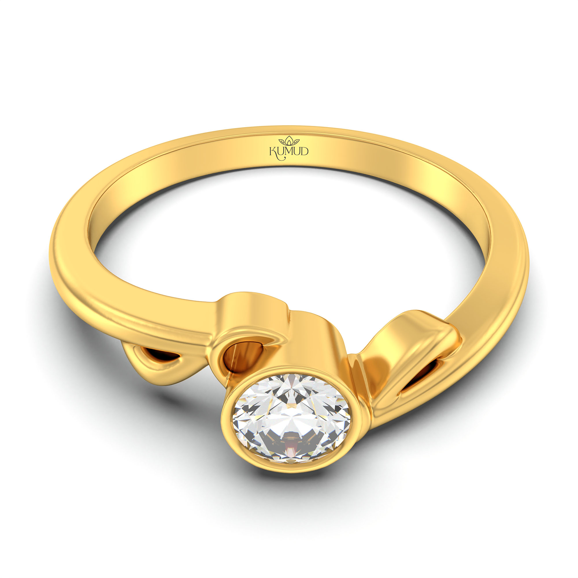 Lab-Grown Diamond Solitaire Ring for Women in 22K Yellow Gold – 0.25 Ct Round, 3 g (Design K10-70-BBZAA) thumbnail