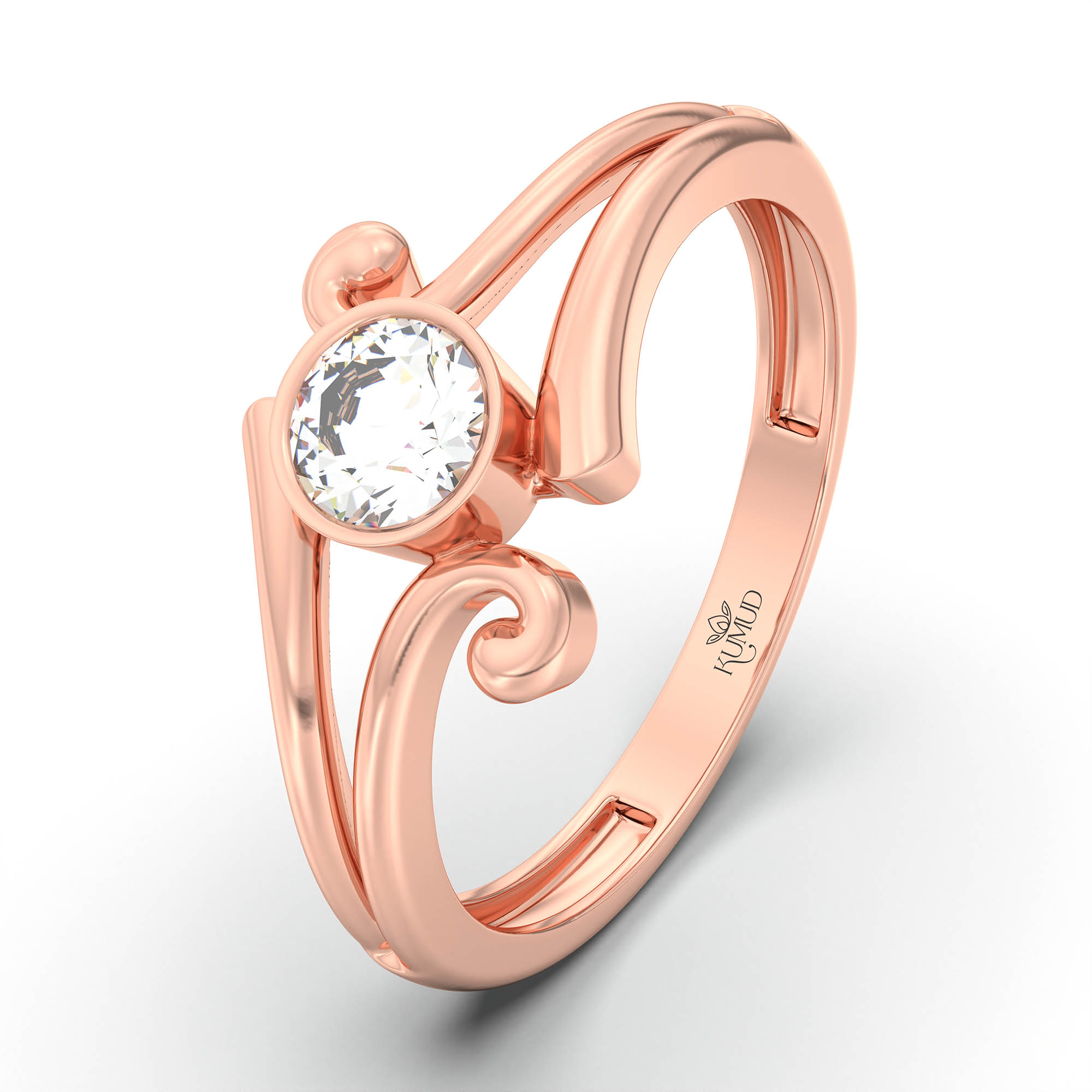 Lab-Grown Diamond Solitaire Ring for Women in 18K Rose Gold – 0.25 Ct Round, 3 g (Design K11-1-BBZAA) thumbnail