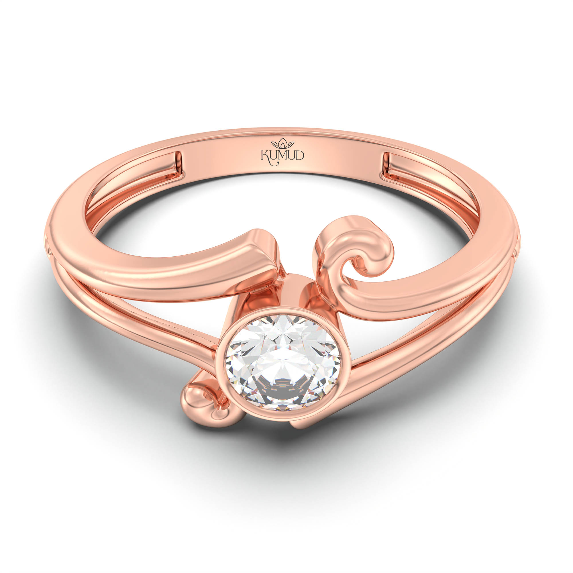 Lab-Grown Diamond Solitaire Ring for Women in 18K Rose Gold – 0.25 Ct Round, 3 g (Design K11-1-BBZAA) thumbnail