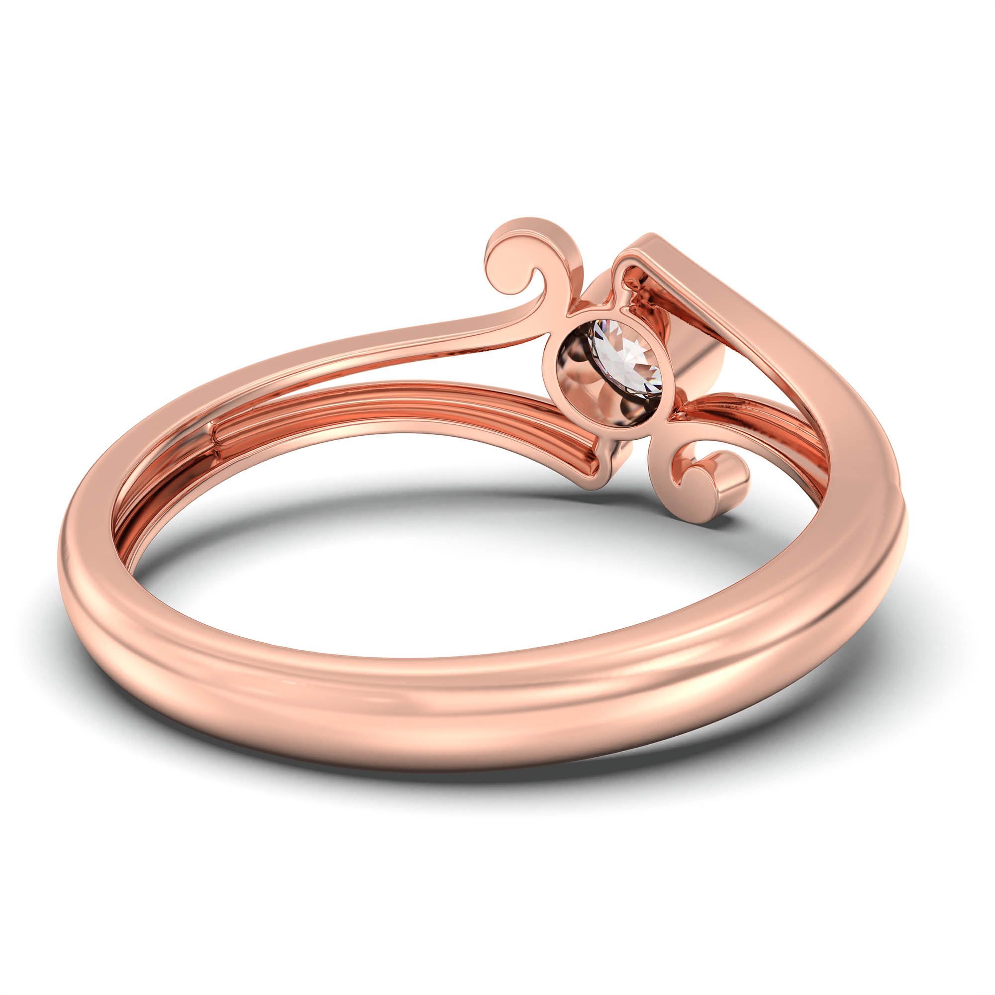 Lab-Grown Diamond Solitaire Ring for Women in 18K Rose Gold – 0.25 Ct Round, 3 g (Design K11-1-BBZAA) thumbnail