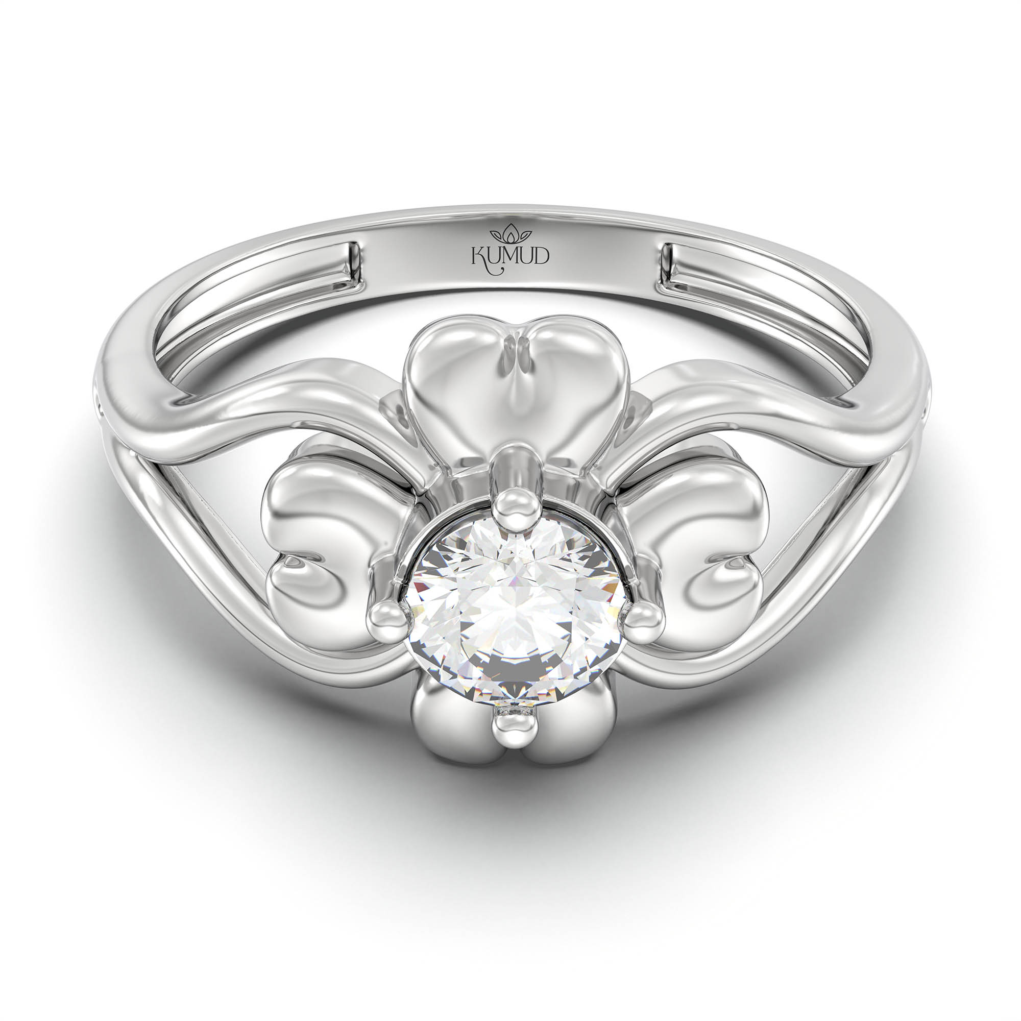 Lab-Grown Diamond Solitaire Ring for Women in 18K White Gold – 0.25 Ct Round, 3 g (Design K11-3-APGAA) thumbnail