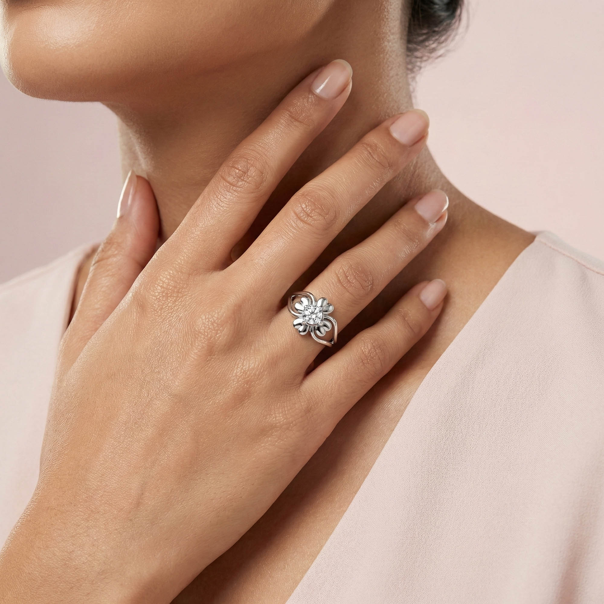 Lab-Grown Diamond Solitaire Ring for Women in 18K White Gold – 0.25 Ct Round, 3 g (Design K11-3-APGAA) thumbnail