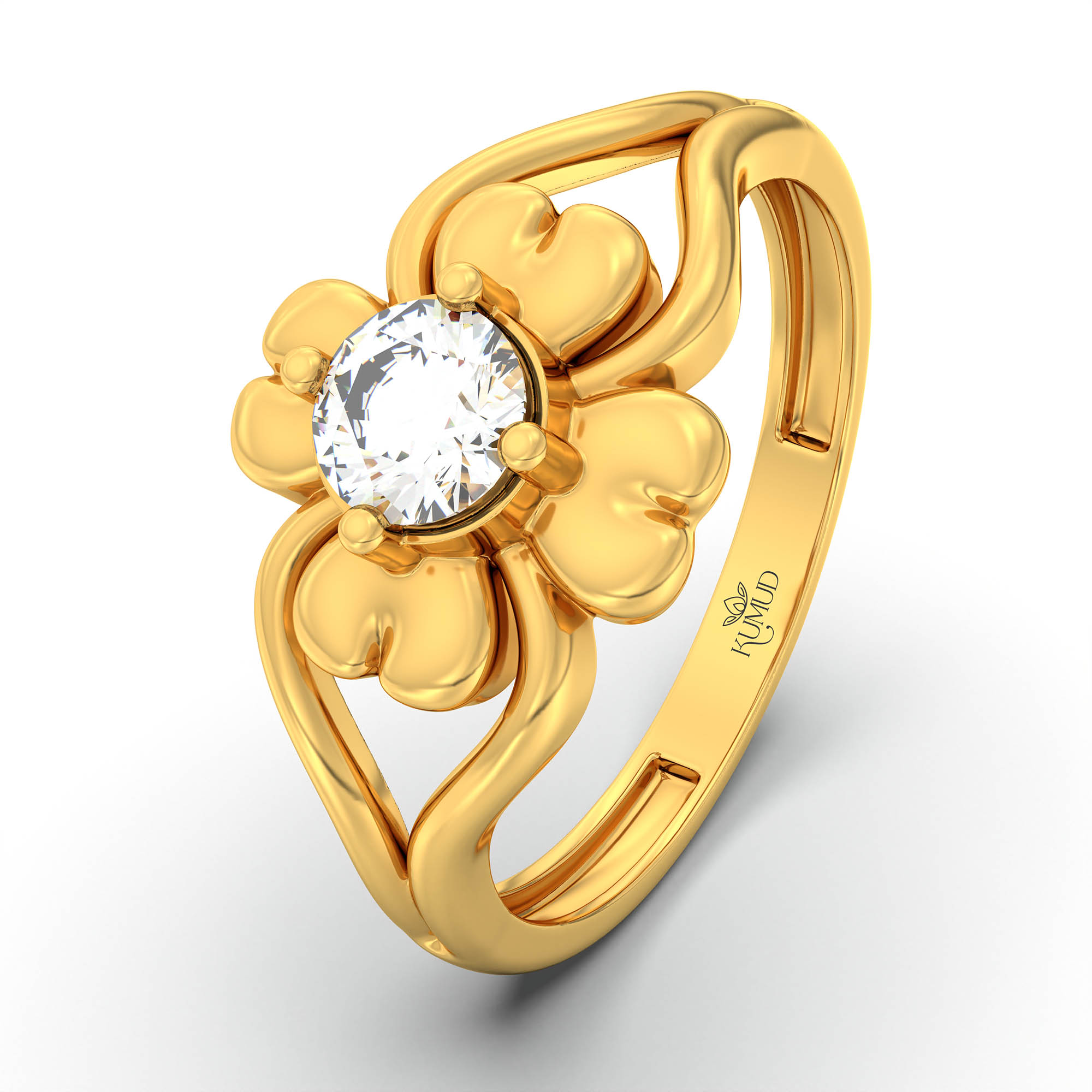 Lab-Grown Diamond Solitaire Ring for Women in 22K Yellow Gold – 0.25 Ct Round, 3 g (Design K11-3-APGAA) thumbnail