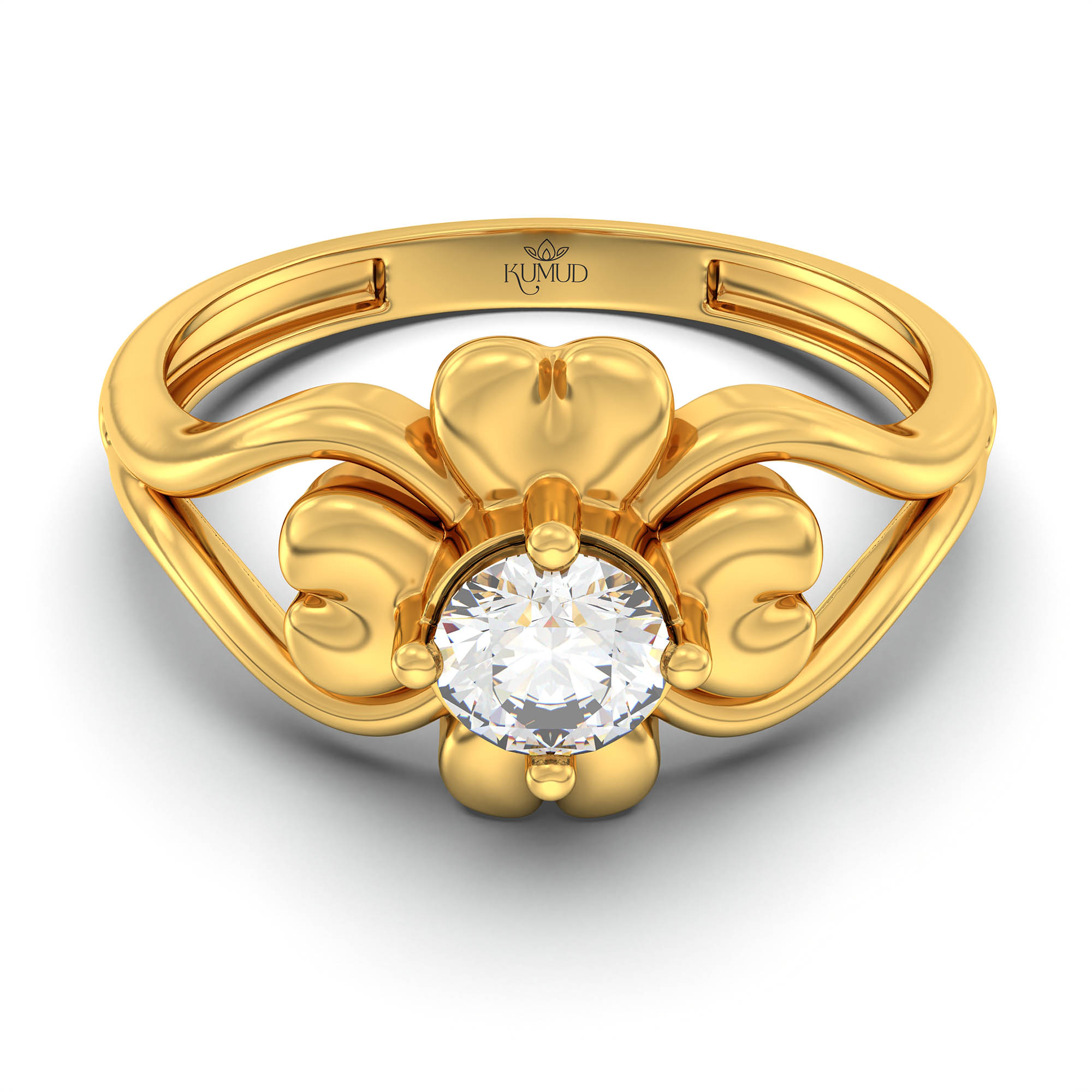 Lab-Grown Diamond Solitaire Ring for Women in 22K Yellow Gold – 0.25 Ct Round, 3 g (Design K11-3-APGAA) thumbnail