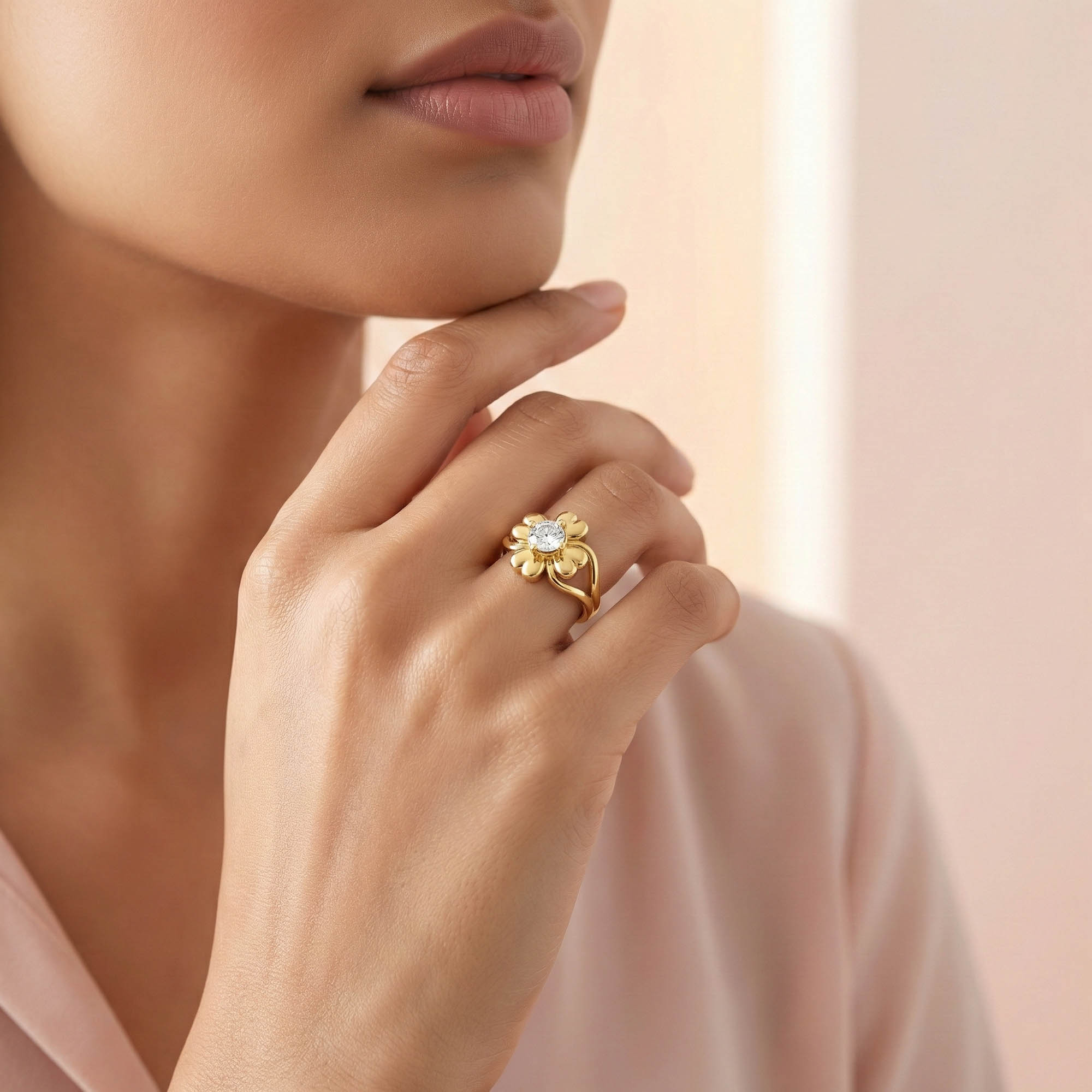 Lab-Grown Diamond Solitaire Ring for Women in 22K Yellow Gold – 0.25 Ct Round, 3 g (Design K11-3-APGAA) thumbnail