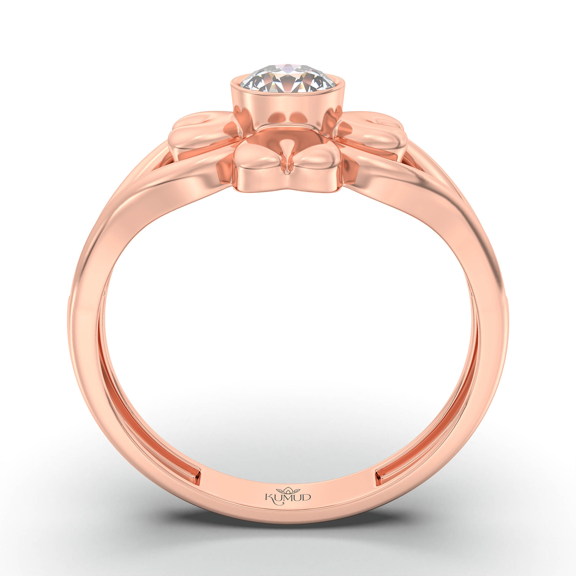 Lab-Grown Diamond Solitaire Ring for Women in 18K Rose Gold – 0.25 Ct Round, 3 g (Design K11-3-BBZAA) thumbnail