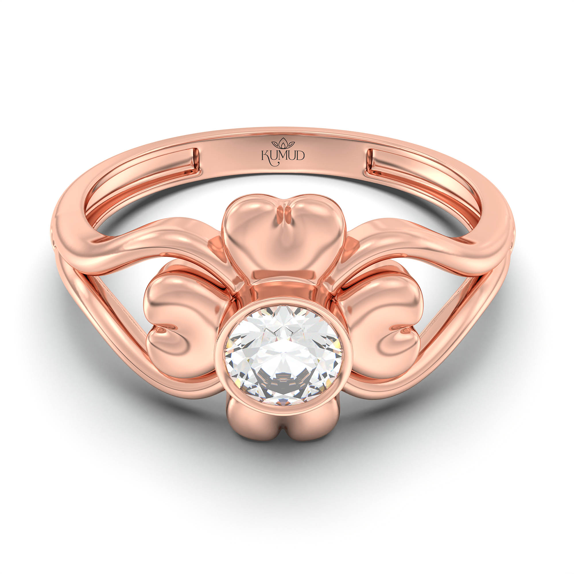 Lab-Grown Diamond Solitaire Ring for Women in 18K Rose Gold – 0.25 Ct Round, 3 g (Design K11-3-BBZAA) thumbnail