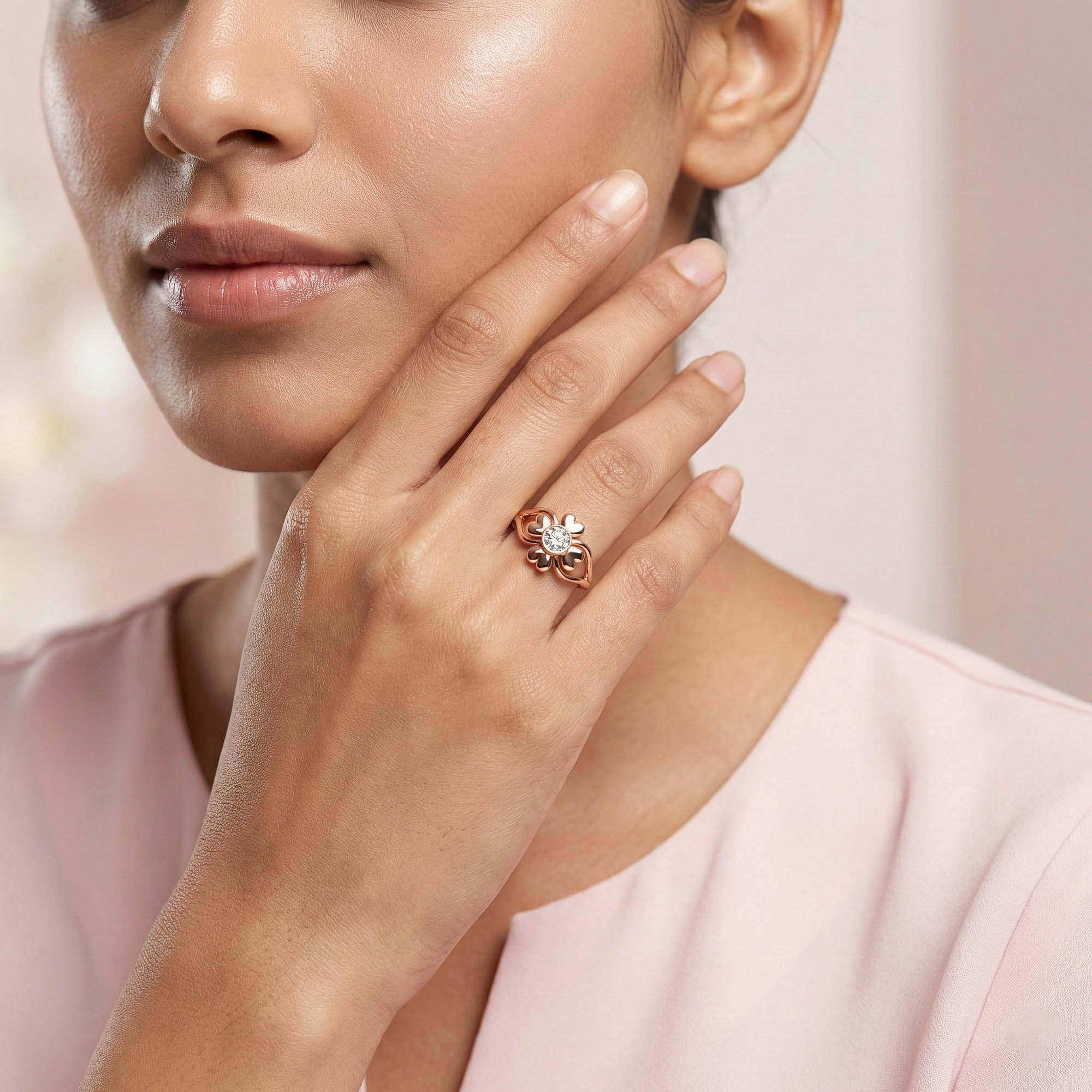 Lab-Grown Diamond Solitaire Ring for Women in 18K Rose Gold – 0.25 Ct Round, 3 g (Design K11-3-BBZAA) thumbnail