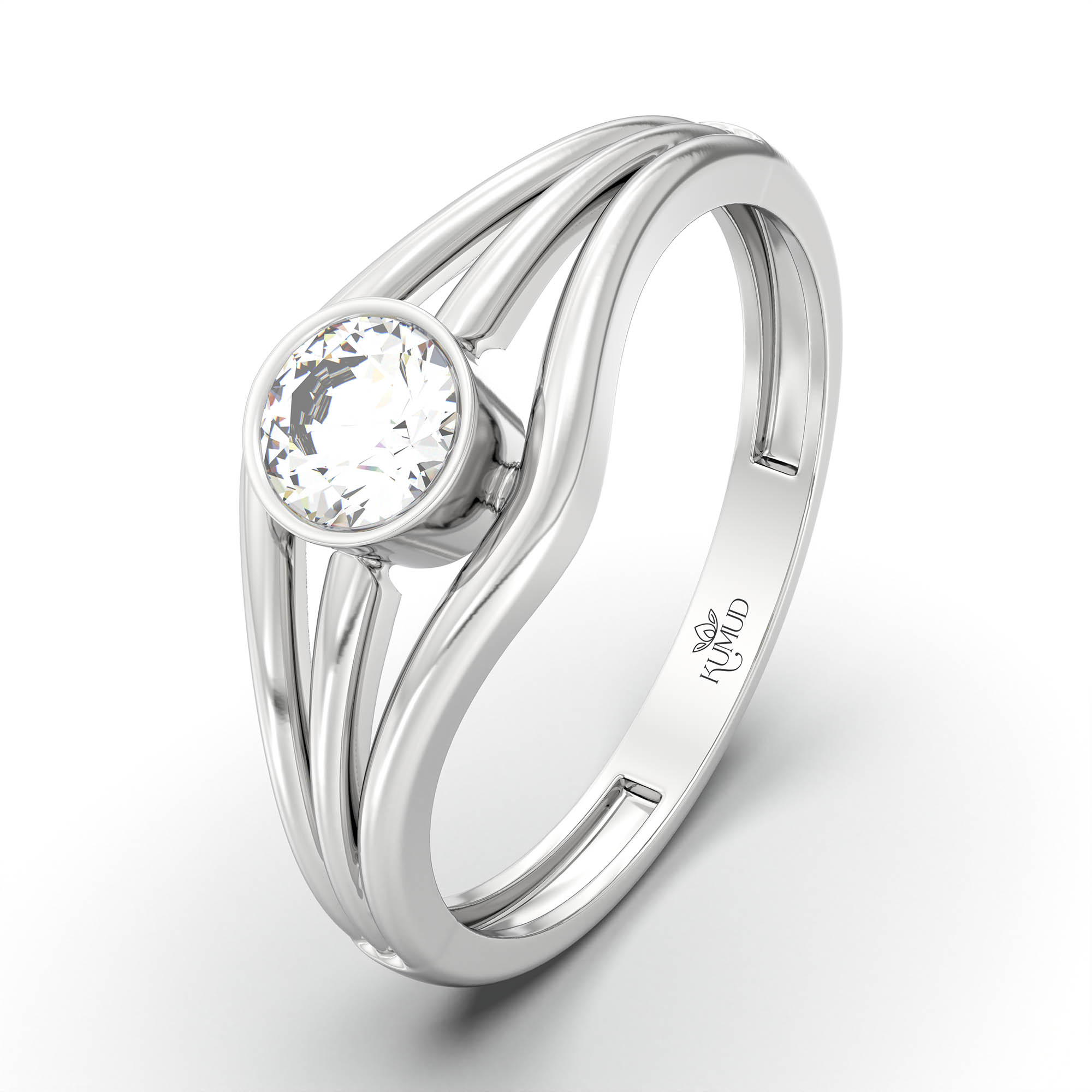 Lab-Grown Diamond Solitaire Ring for Women in 18K White Gold – 0.25 Ct Round, 3 g (Design K11-4-BBZAA) thumbnail