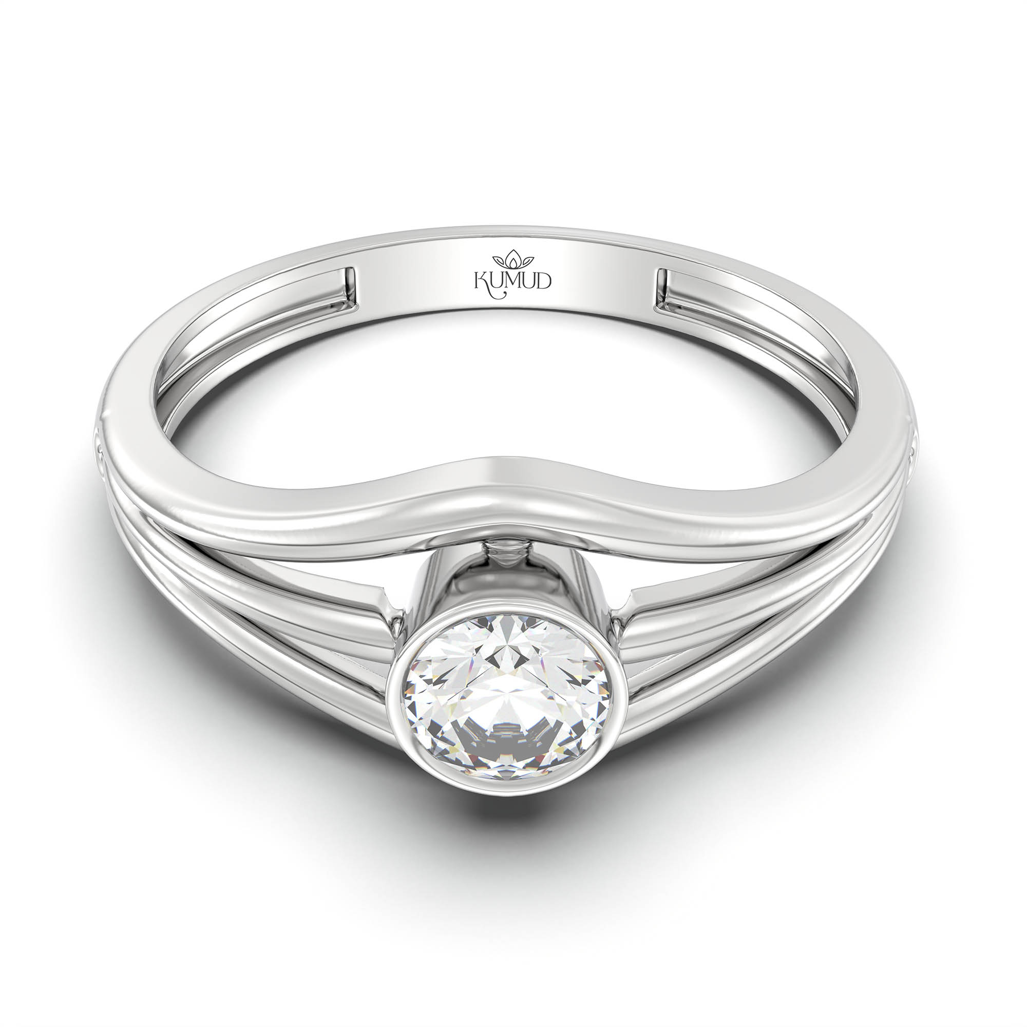 Lab-Grown Diamond Solitaire Ring for Women in 18K White Gold – 0.25 Ct Round, 3 g (Design K11-4-BBZAA) thumbnail