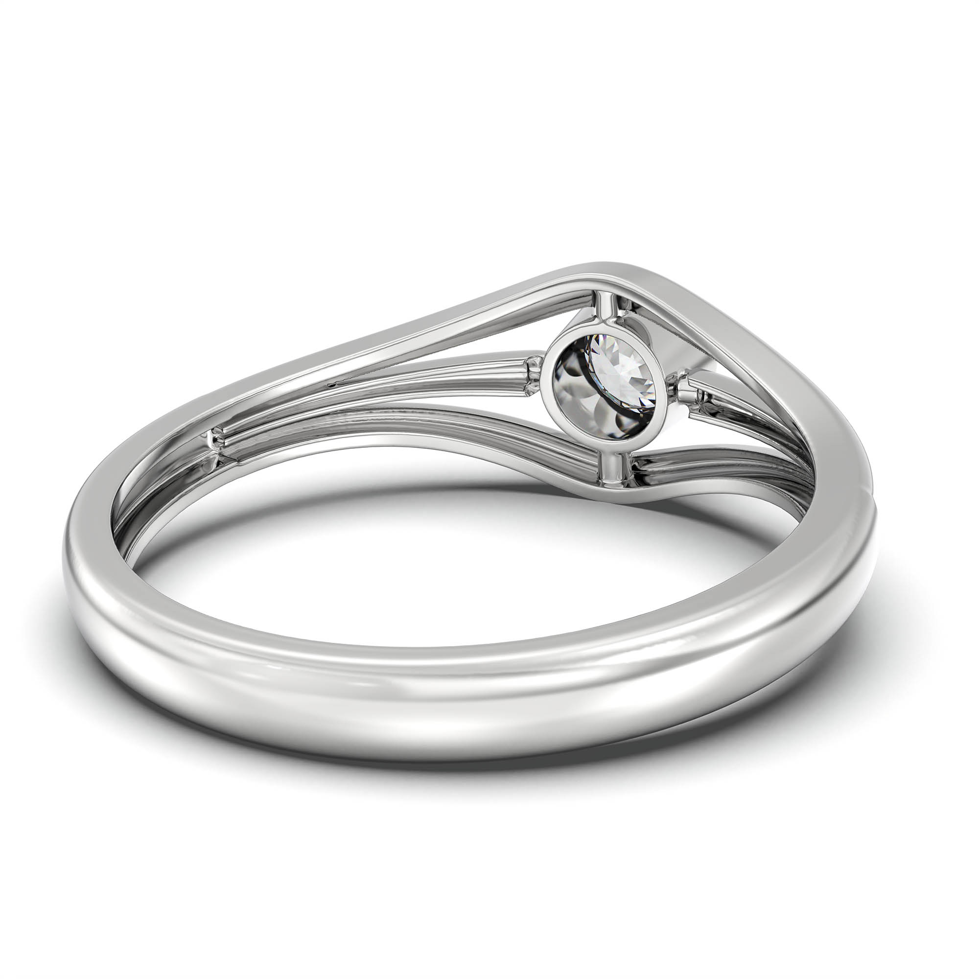 Lab-Grown Diamond Solitaire Ring for Women in 18K White Gold – 0.25 Ct Round, 3 g (Design K11-4-BBZAA) thumbnail