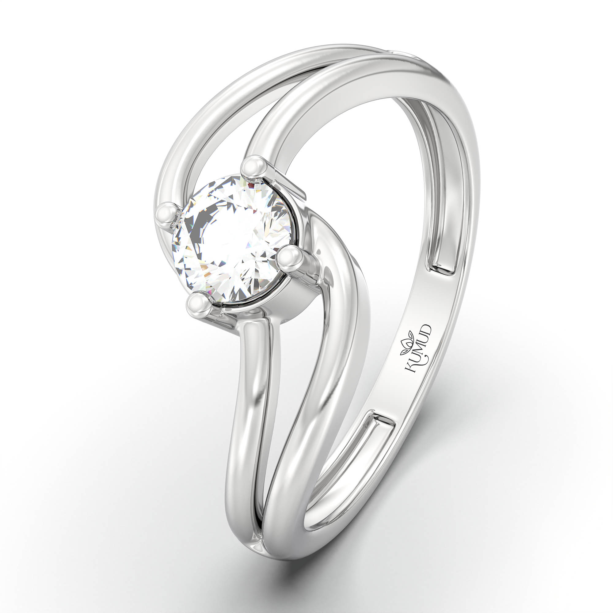 Lab-Grown Diamond Solitaire Ring for Women in 18K White Gold – 0.25 Ct Round, 3 g (Design K11-6-APGAA) thumbnail