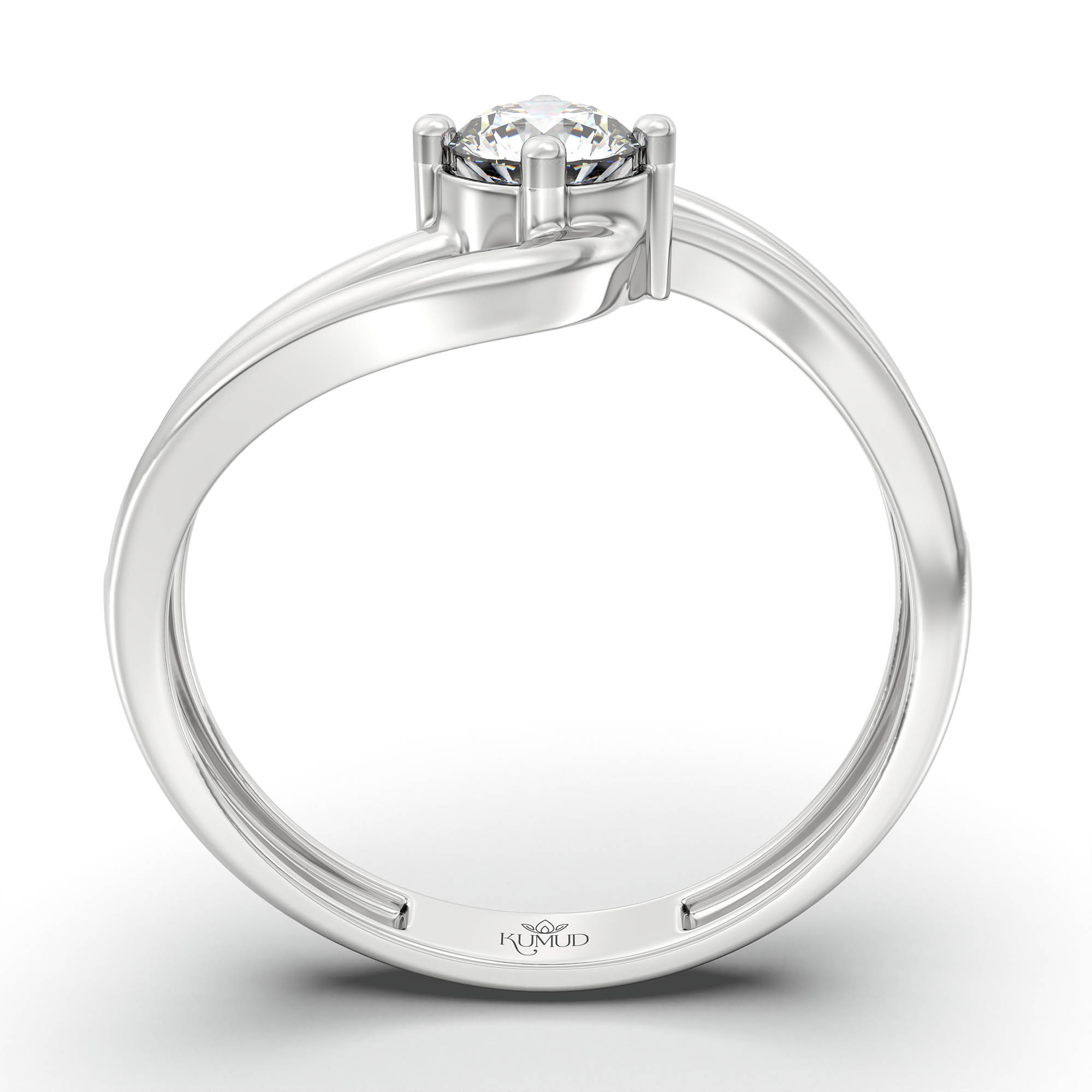 Lab-Grown Diamond Solitaire Ring for Women in 18K White Gold – 0.25 Ct Round, 3 g (Design K11-6-APGAA) thumbnail