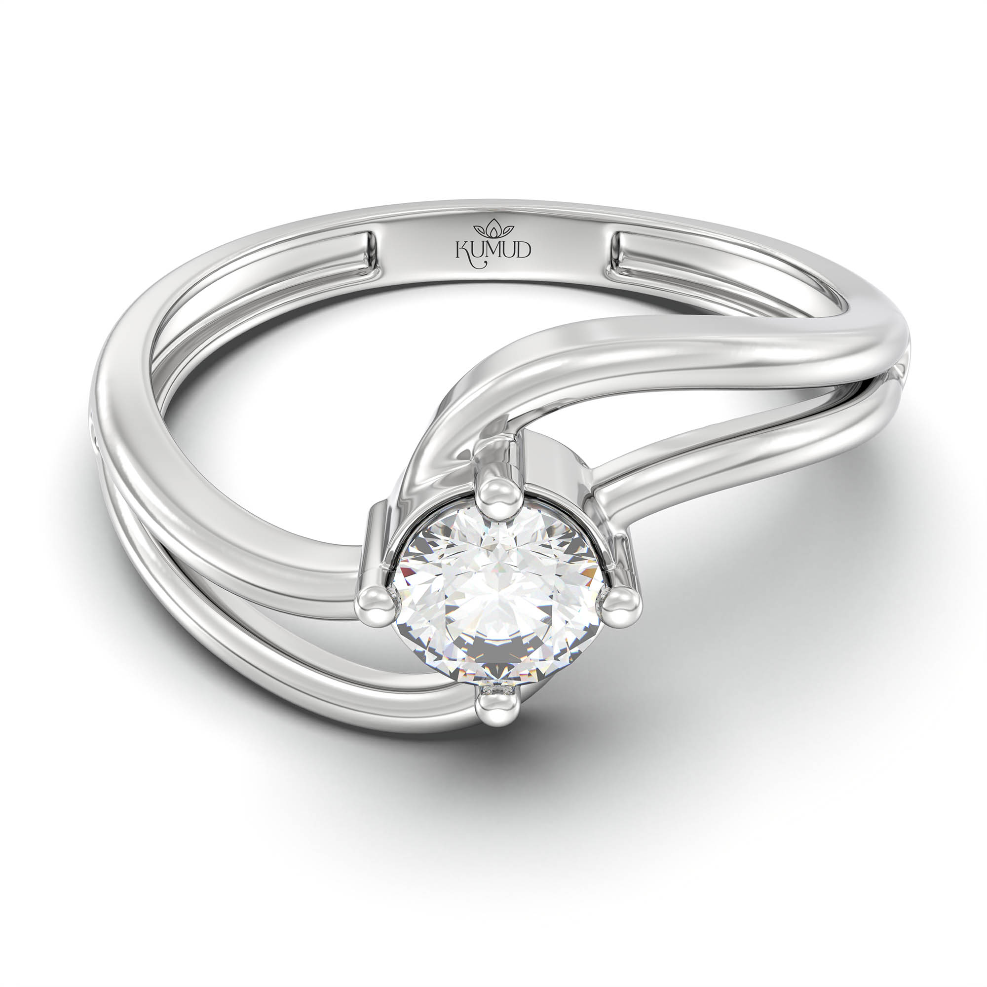 Lab-Grown Diamond Solitaire Ring for Women in 18K White Gold – 0.25 Ct Round, 3 g (Design K11-6-APGAA) thumbnail