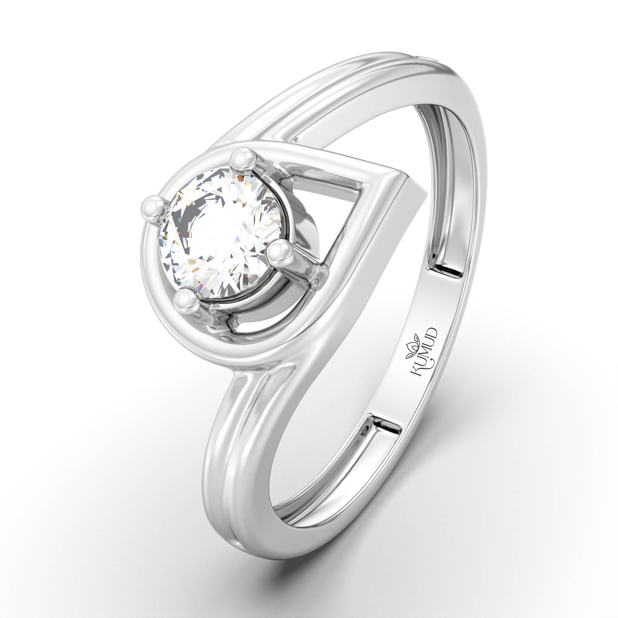 Lab-Grown Diamond Solitaire Ring for Women in 18K White Gold – 0.25 Ct Round, 3 g (Design K11-8-APGAA) thumbnail