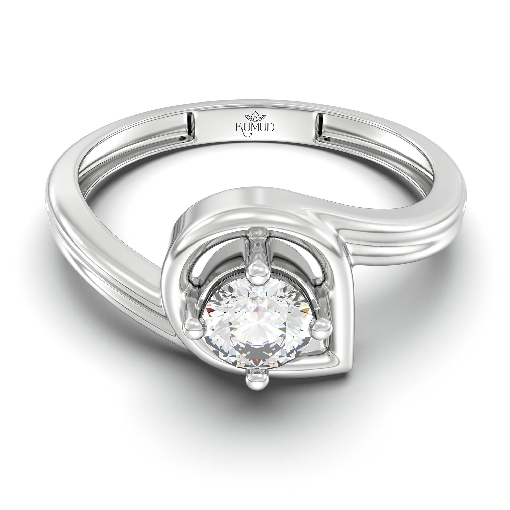Lab-Grown Diamond Solitaire Ring for Women in 18K White Gold – 0.25 Ct Round, 3 g (Design K11-8-APGAA) thumbnail