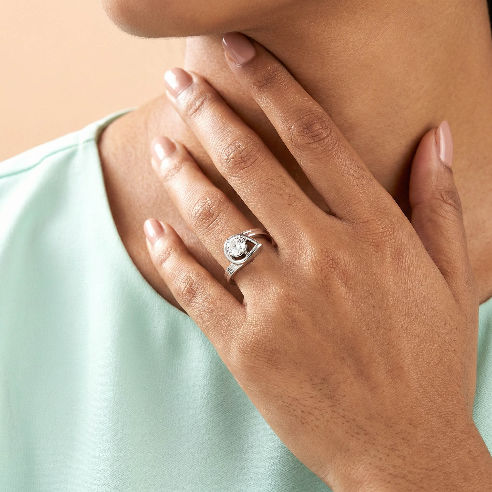 Lab-Grown Diamond Solitaire Ring for Women in 18K White Gold – 0.25 Ct Round, 3 g (Design K11-8-APGAA) thumbnail