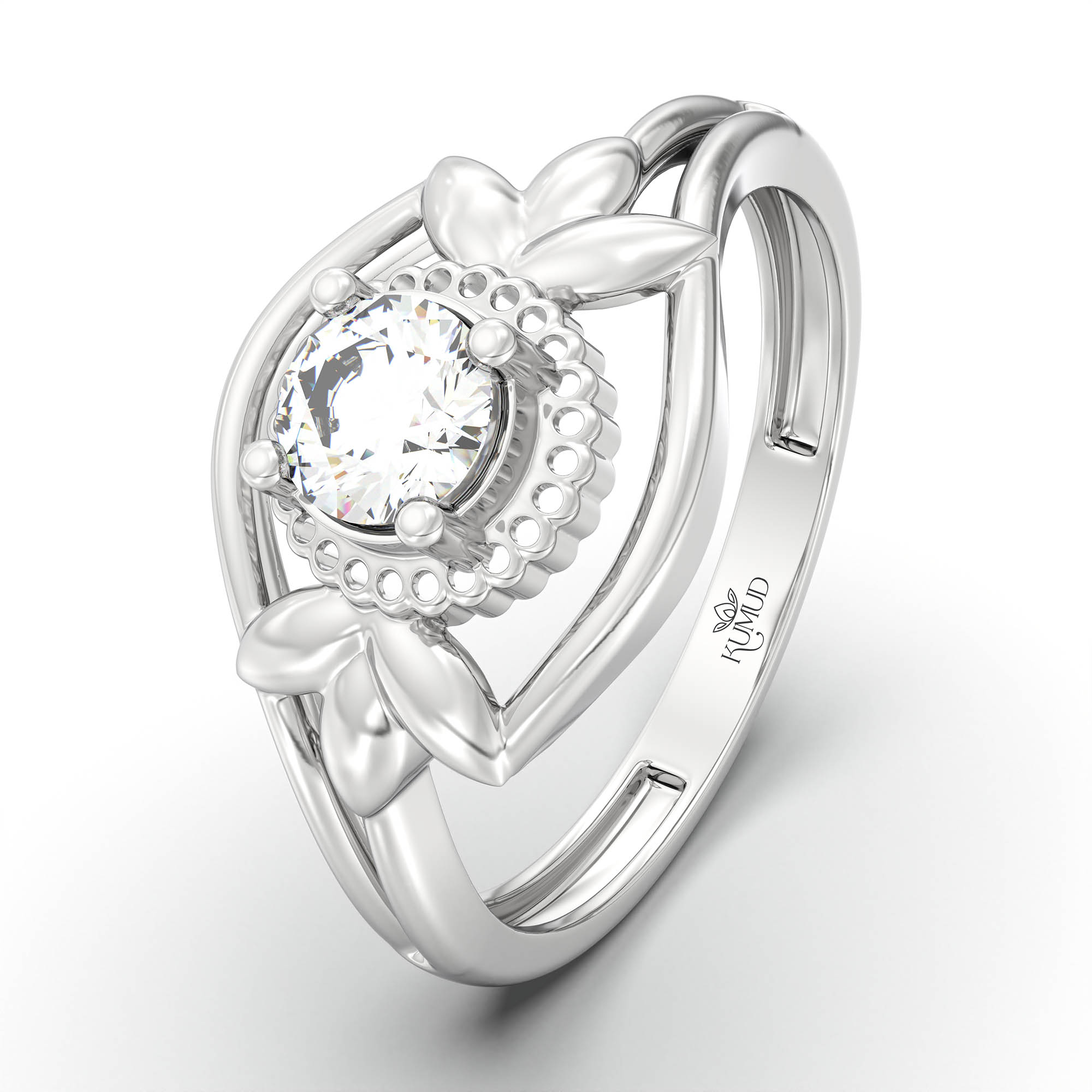 Lab-Grown Diamond Solitaire Ring for Women in 18K White Gold – 0.25 Ct Round, 3 g (Design K11-9-APGAA) thumbnail