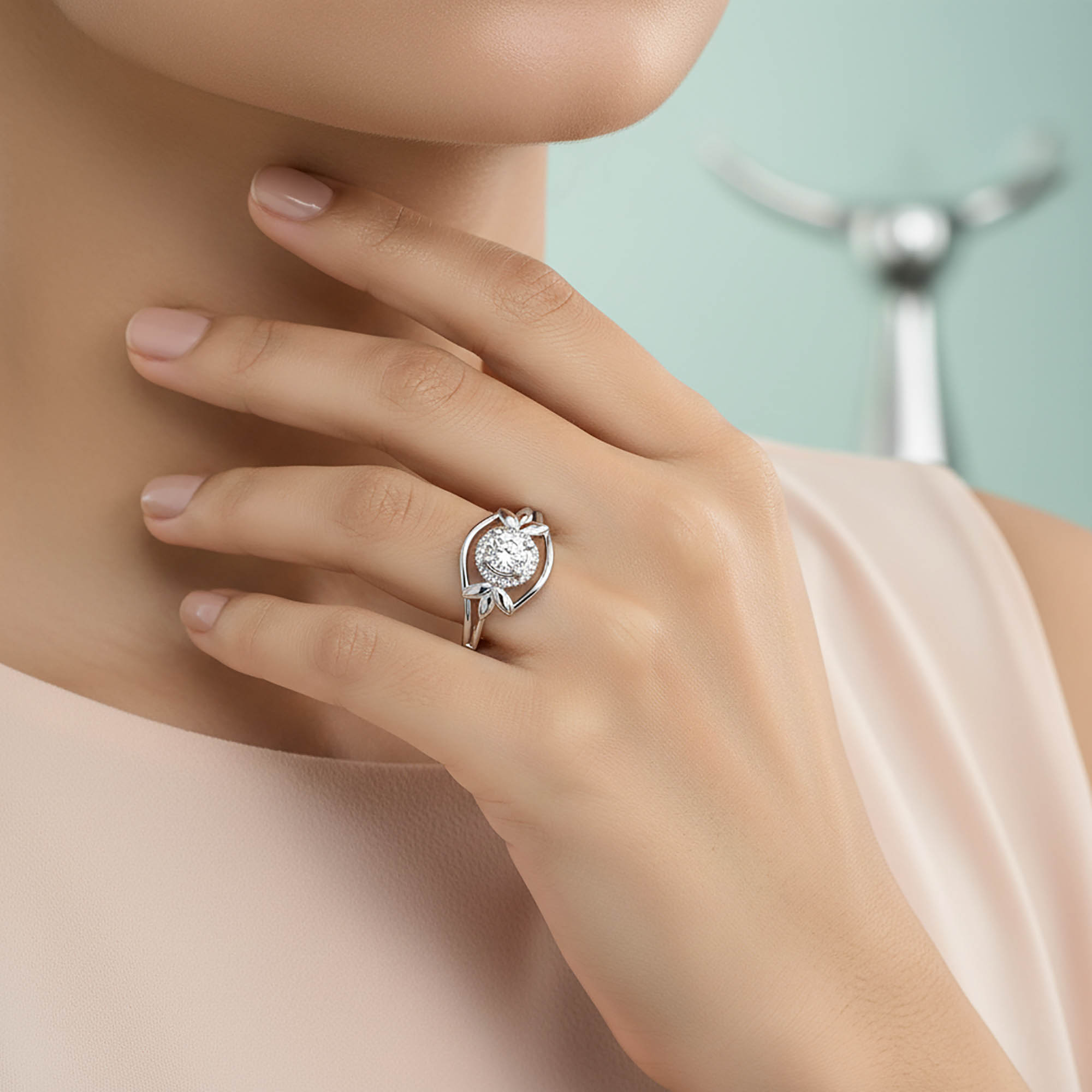 Lab-Grown Diamond Solitaire Ring for Women in 18K White Gold – 0.25 Ct Round, 3 g (Design K11-9-APGAA) thumbnail
