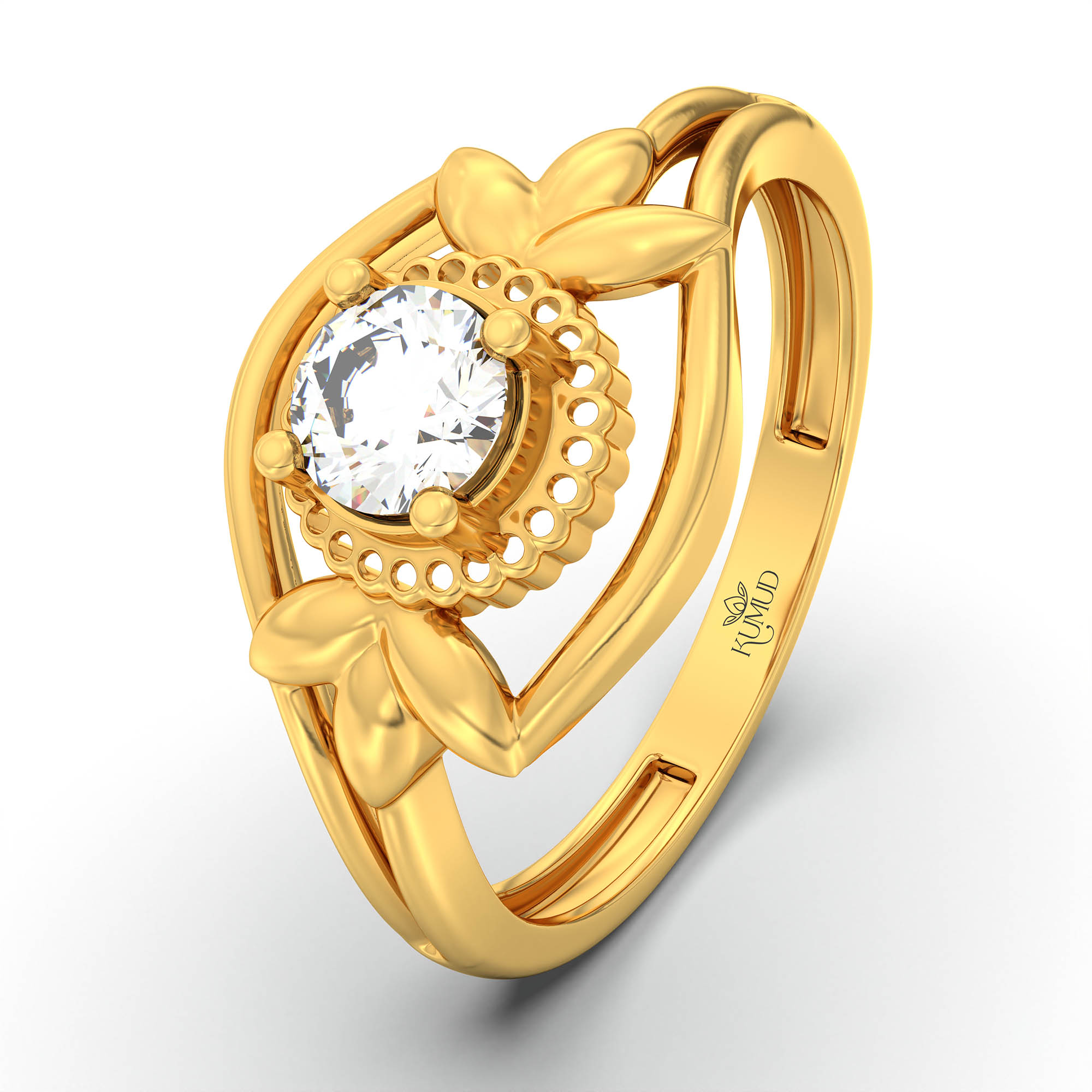 Lab-Grown Diamond Solitaire Ring for Women in 22K Yellow Gold – 0.25 Ct Round, 3 g (Design K11-9-APGAA) thumbnail