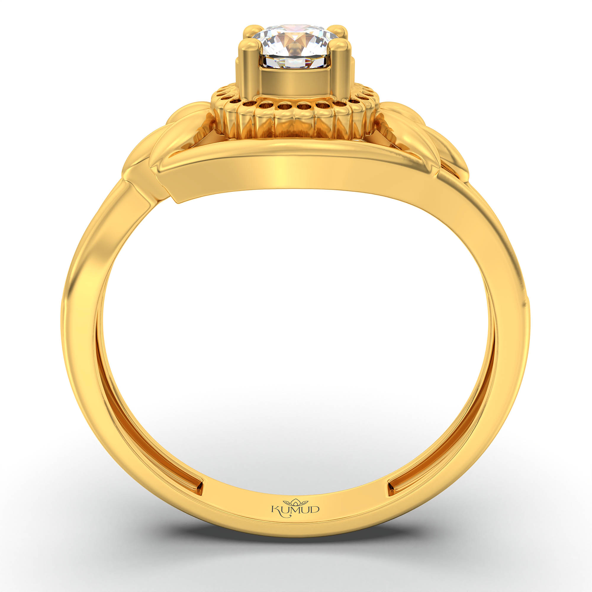 Lab-Grown Diamond Solitaire Ring for Women in 22K Yellow Gold – 0.25 Ct Round, 3 g (Design K11-9-APGAA) thumbnail