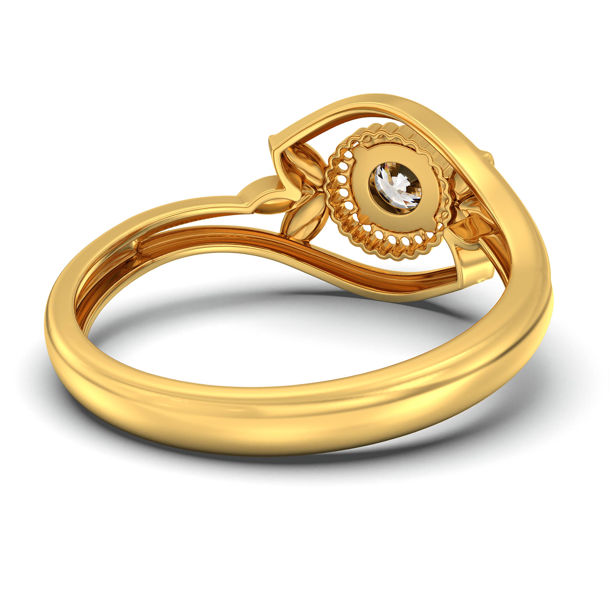Lab-Grown Diamond Solitaire Ring for Women in 22K Yellow Gold – 0.25 Ct Round, 3 g (Design K11-9-APGAA) thumbnail