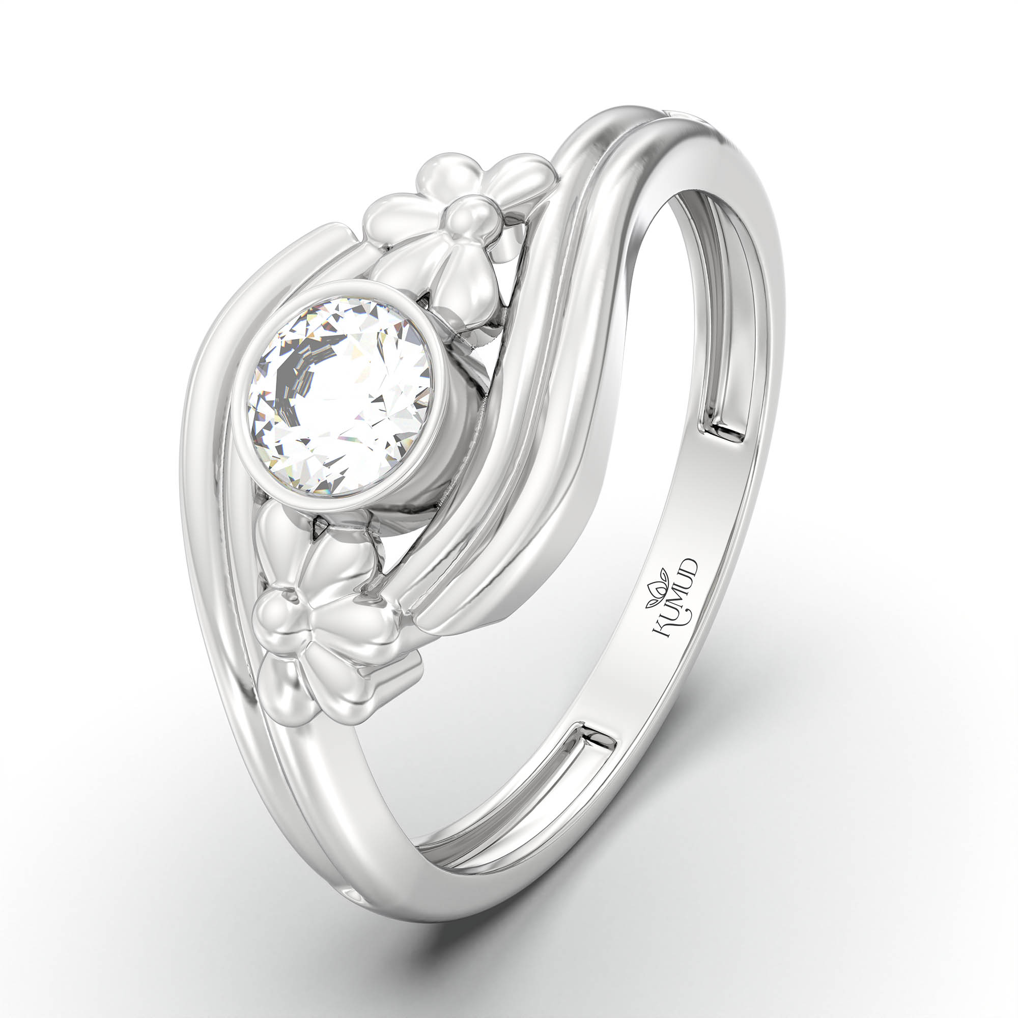 Lab-Grown Diamond Solitaire Ring for Women in 18K White Gold – 0.25 Ct Round, 3 g (Design K11-10-BBZAA) thumbnail