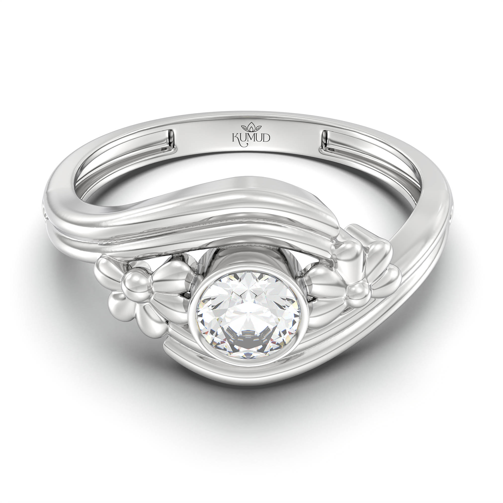 Lab-Grown Diamond Solitaire Ring for Women in 18K White Gold – 0.25 Ct Round, 3 g (Design K11-10-BBZAA) thumbnail