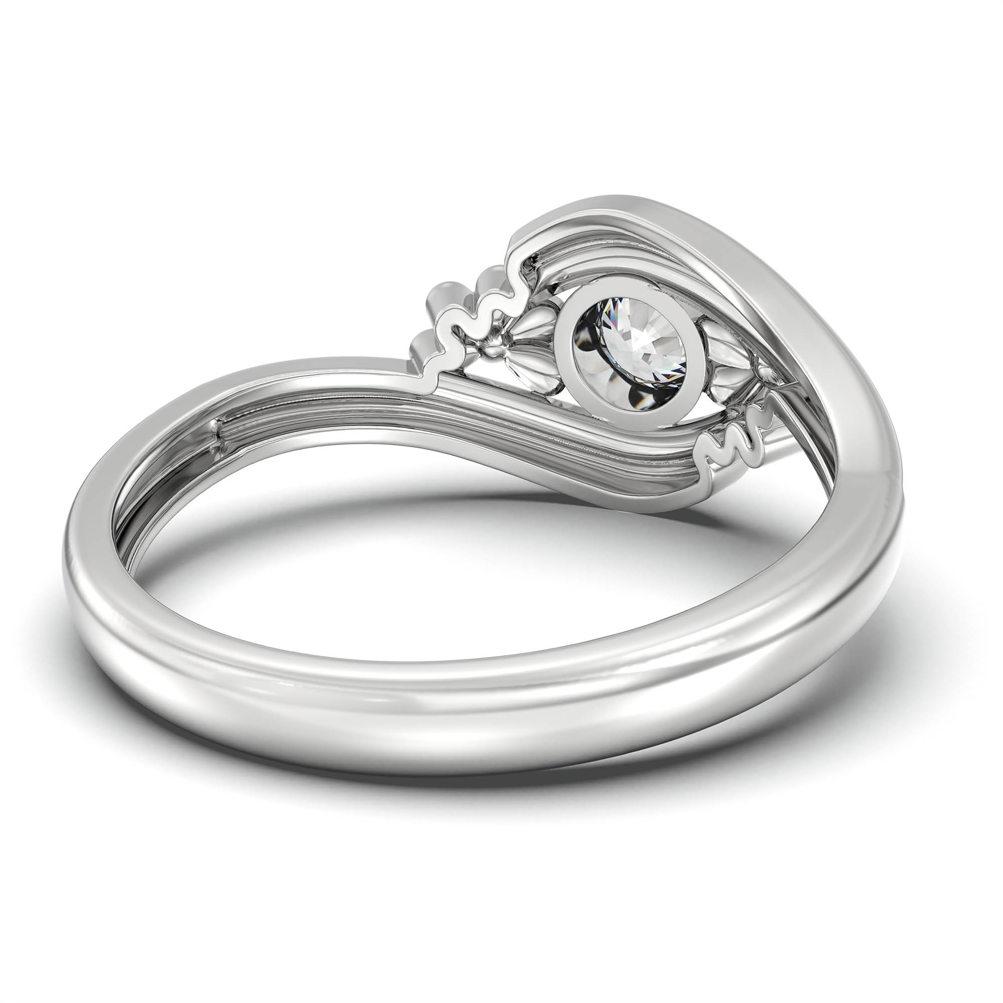 Lab-Grown Diamond Solitaire Ring for Women in 18K White Gold – 0.25 Ct Round, 3 g (Design K11-10-BBZAA) thumbnail