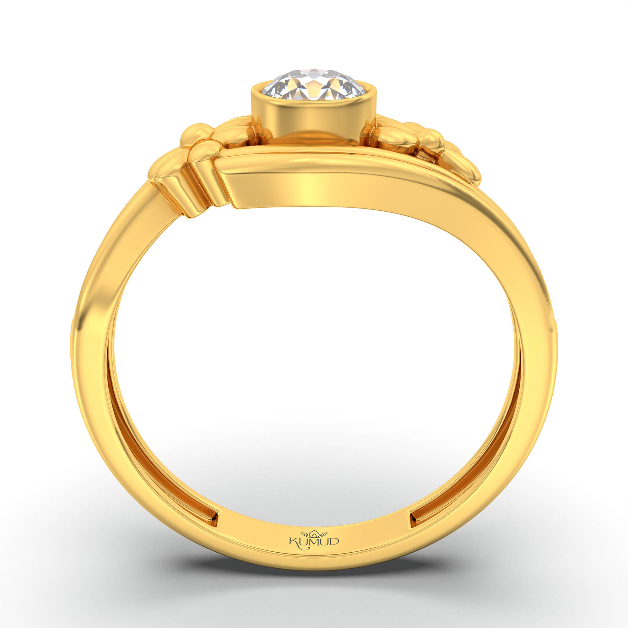 Lab-Grown Diamond Solitaire Ring for Women in 22K Yellow Gold – 0.25 Ct Round, 3 g (Design K11-10-BBZAA) thumbnail
