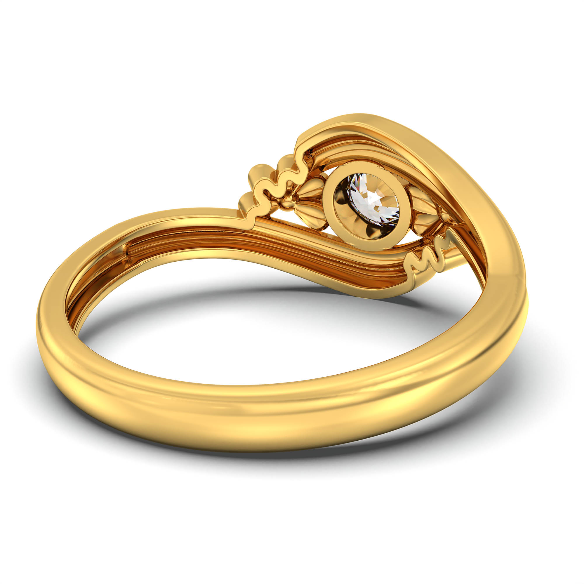 Lab-Grown Diamond Solitaire Ring for Women in 22K Yellow Gold – 0.25 Ct Round, 3 g (Design K11-10-BBZAA) thumbnail