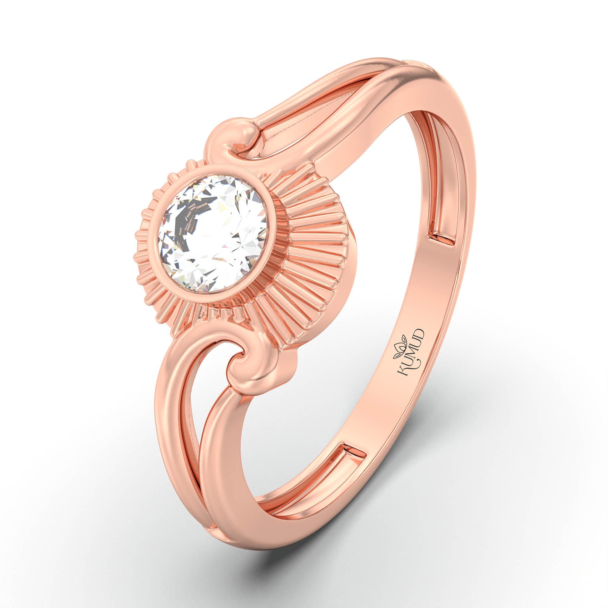 Lab-Grown Diamond Solitaire Ring for Women in 18K Rose Gold – 0.25 Ct Round, 3 g (Design K11-11-BBZAA) thumbnail