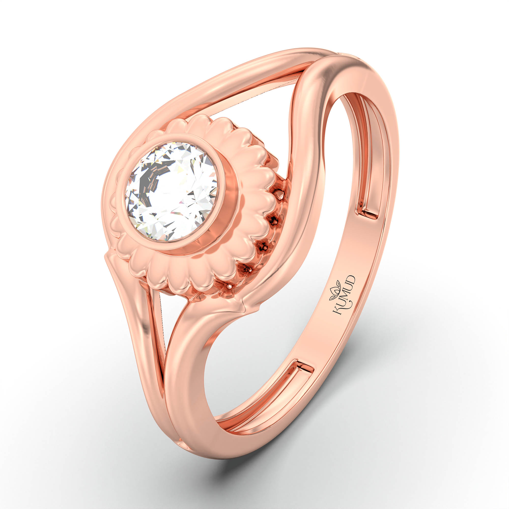 Lab-Grown Diamond Solitaire Ring for Women in 18K Rose Gold – 0.25 Ct Round, 3 g (Design K11-12-BBZAA) thumbnail