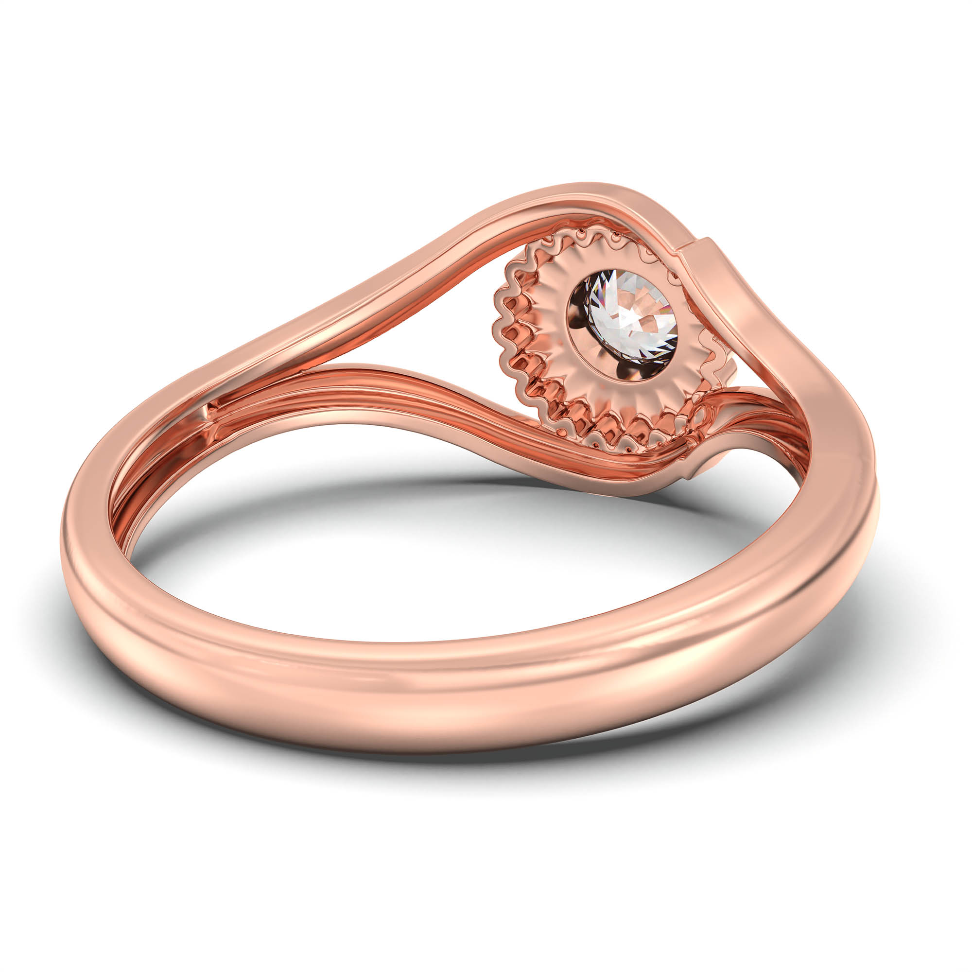 Lab-Grown Diamond Solitaire Ring for Women in 18K Rose Gold – 0.25 Ct Round, 3 g (Design K11-12-BBZAA) thumbnail