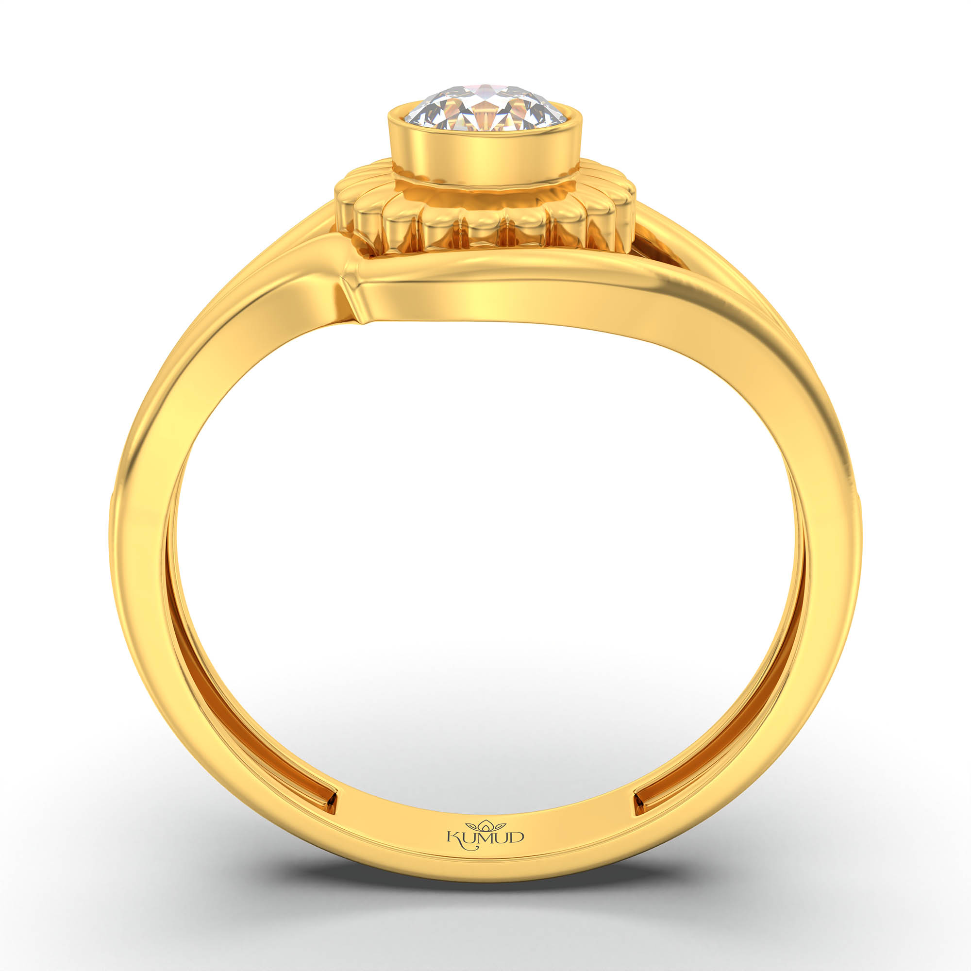 Lab-Grown Diamond Solitaire Ring for Women in 22K Yellow Gold – 0.25 Ct Round, 3 g (Design K11-12-BBZAA) thumbnail