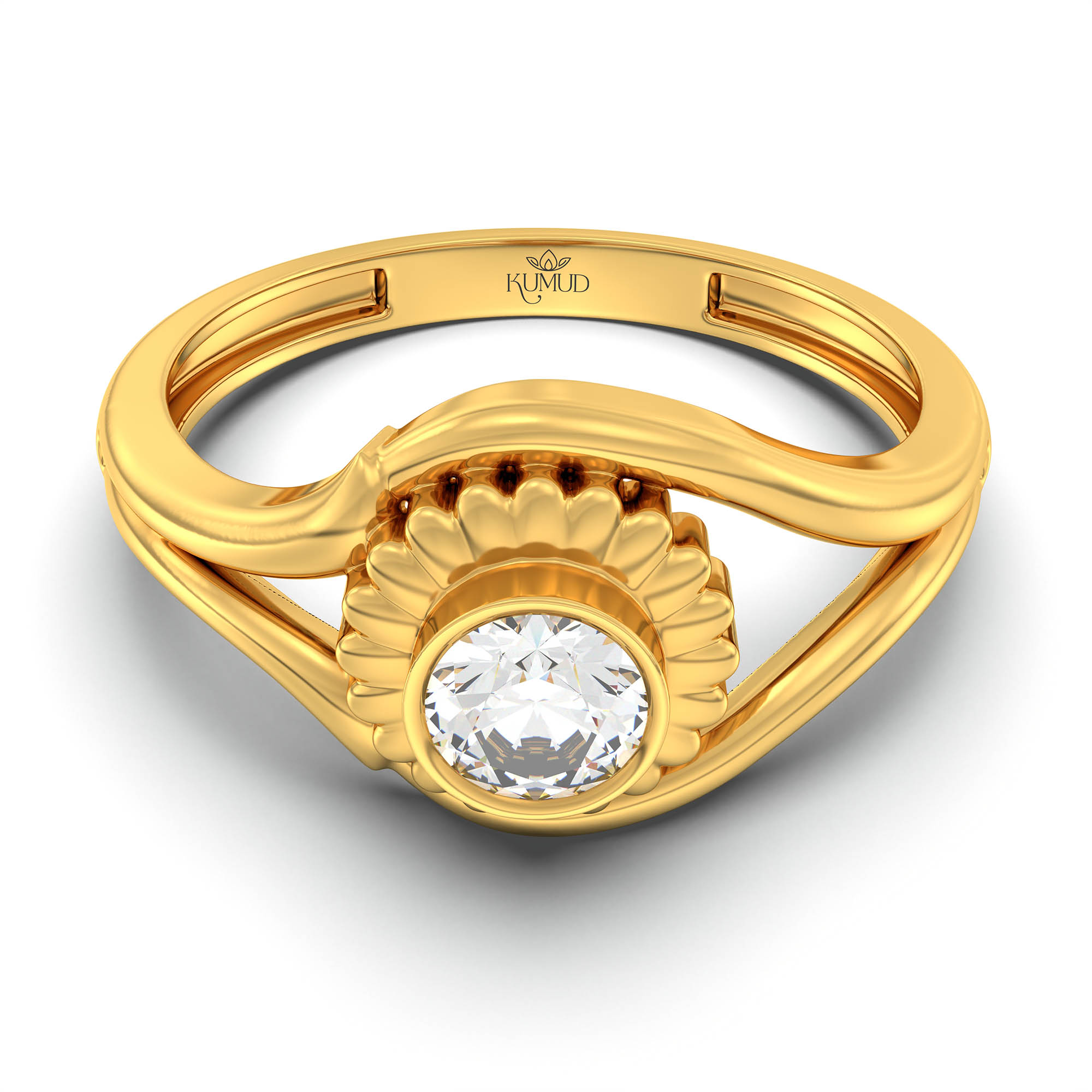 Lab-Grown Diamond Solitaire Ring for Women in 22K Yellow Gold – 0.25 Ct Round, 3 g (Design K11-12-BBZAA) thumbnail