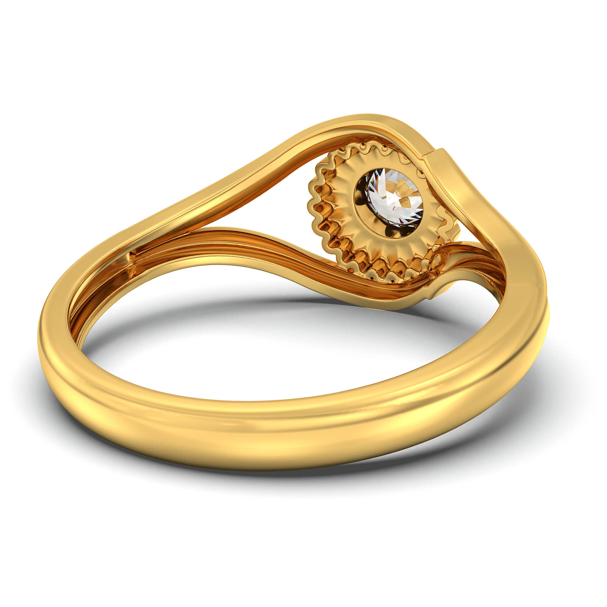 Lab-Grown Diamond Solitaire Ring for Women in 22K Yellow Gold – 0.25 Ct Round, 3 g (Design K11-12-BBZAA) thumbnail