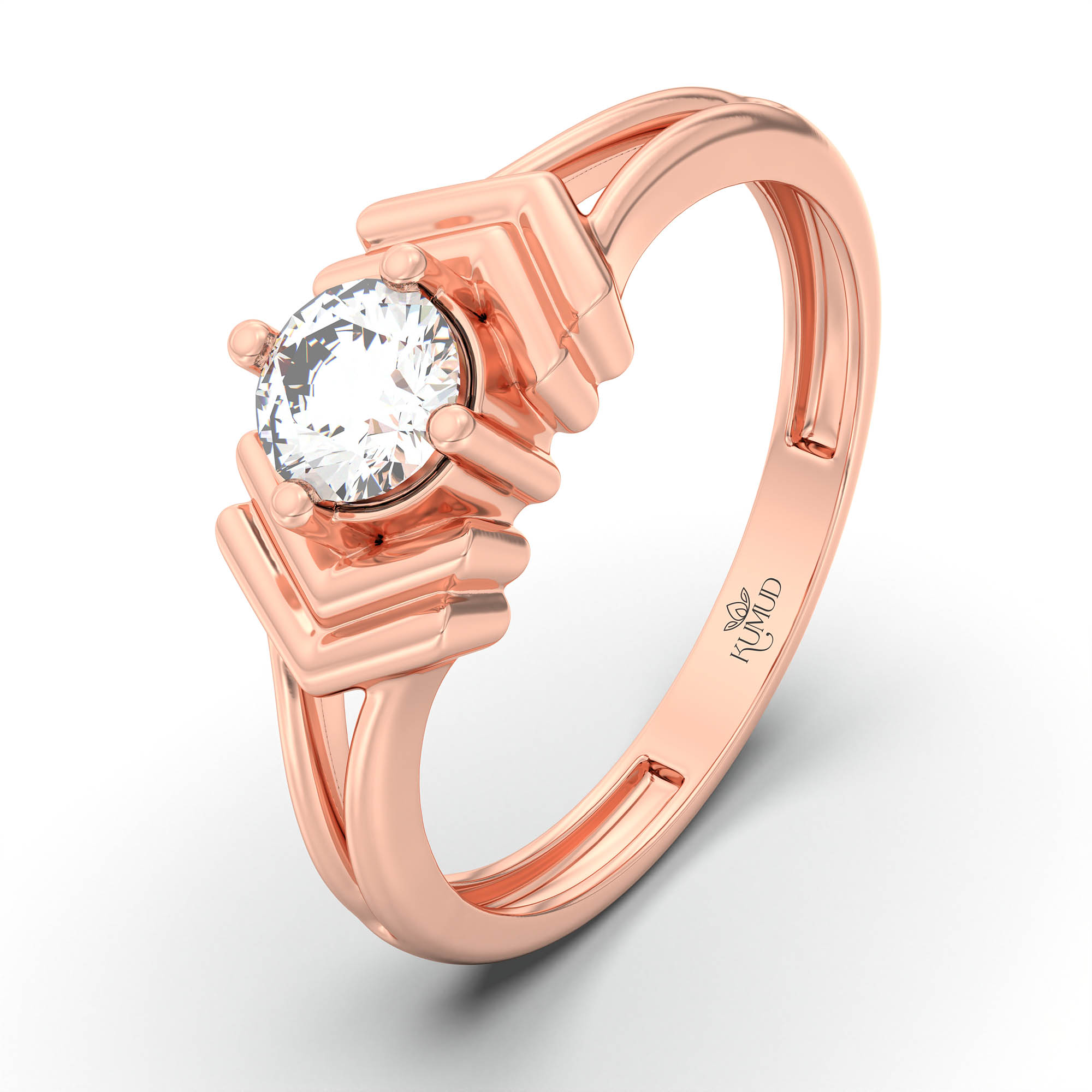 Lab-Grown Diamond Solitaire Ring for Women in 18K Rose Gold – 0.25 Ct Round, 3 g (Design K11-13-APGAA) thumbnail