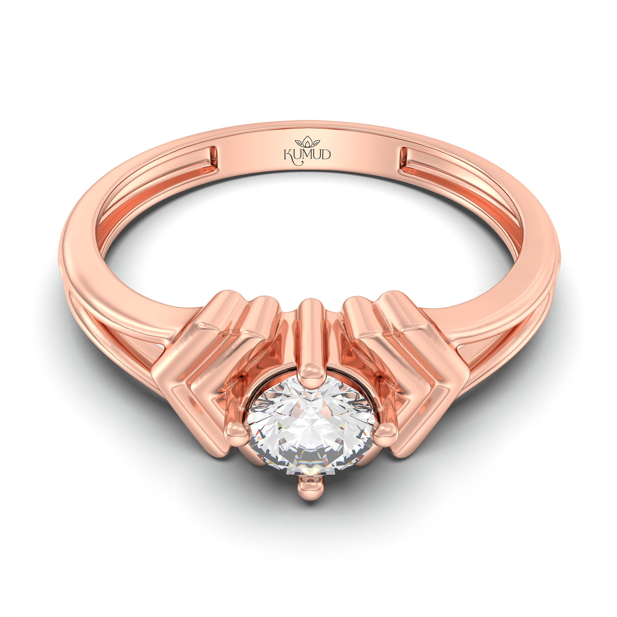 Lab-Grown Diamond Solitaire Ring for Women in 18K Rose Gold – 0.25 Ct Round, 3 g (Design K11-13-APGAA) thumbnail