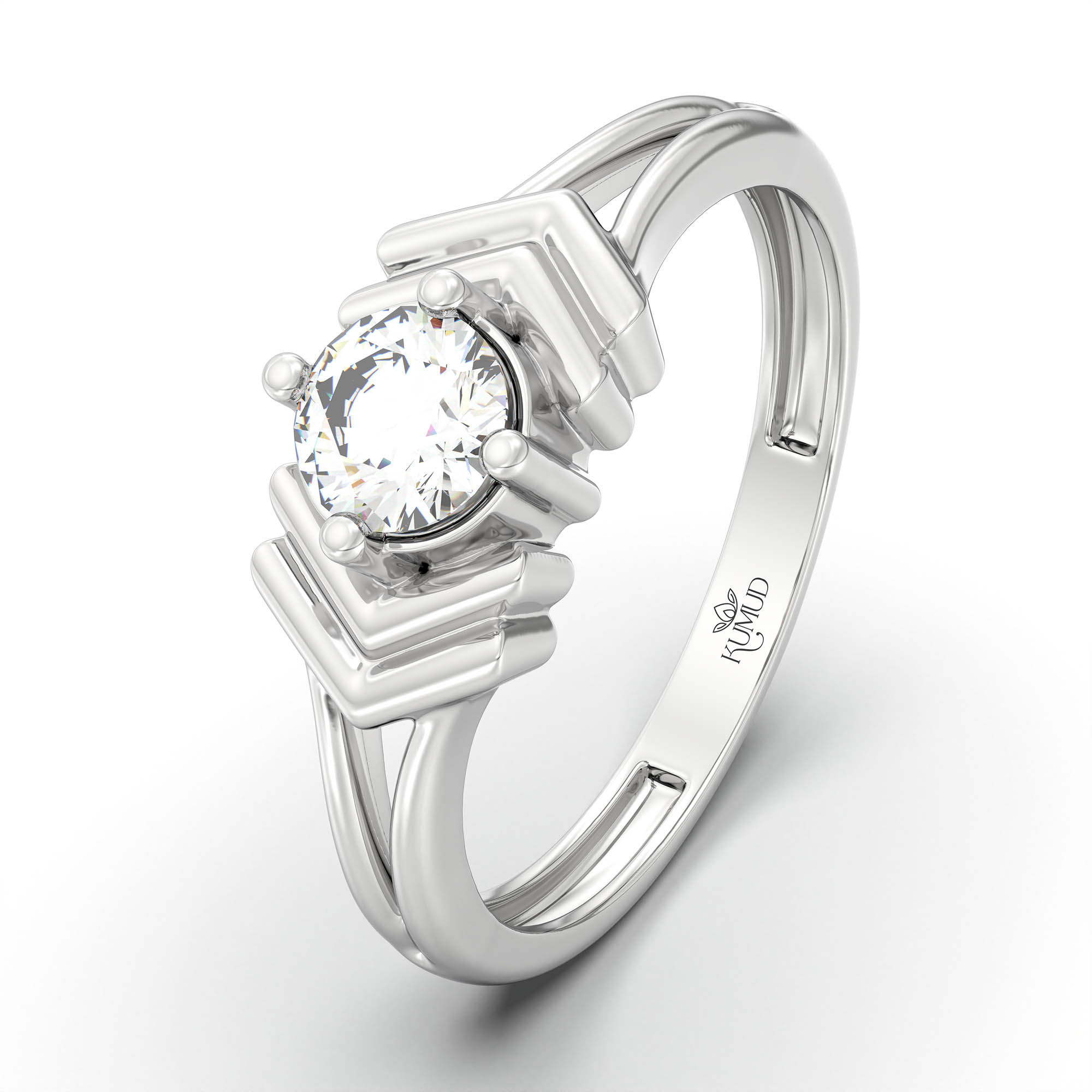 Lab-Grown Diamond Solitaire Ring for Women in 18K White Gold – 0.25 Ct Round, 3 g (Design K11-13-APGAA) thumbnail