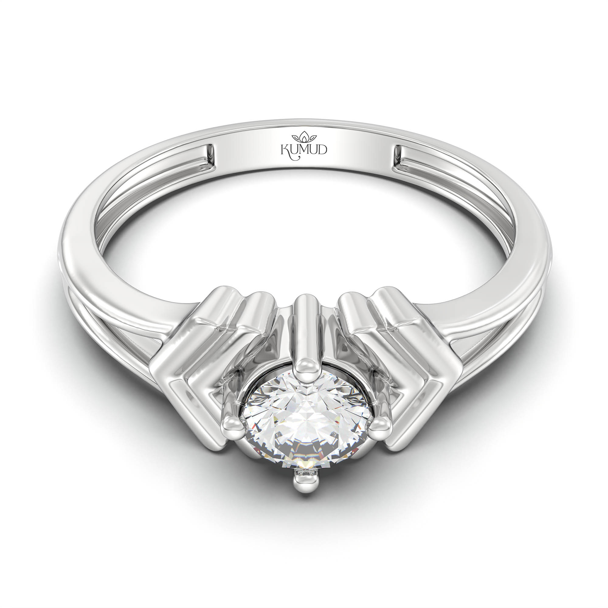 Lab-Grown Diamond Solitaire Ring for Women in 18K White Gold – 0.25 Ct Round, 3 g (Design K11-13-APGAA) thumbnail