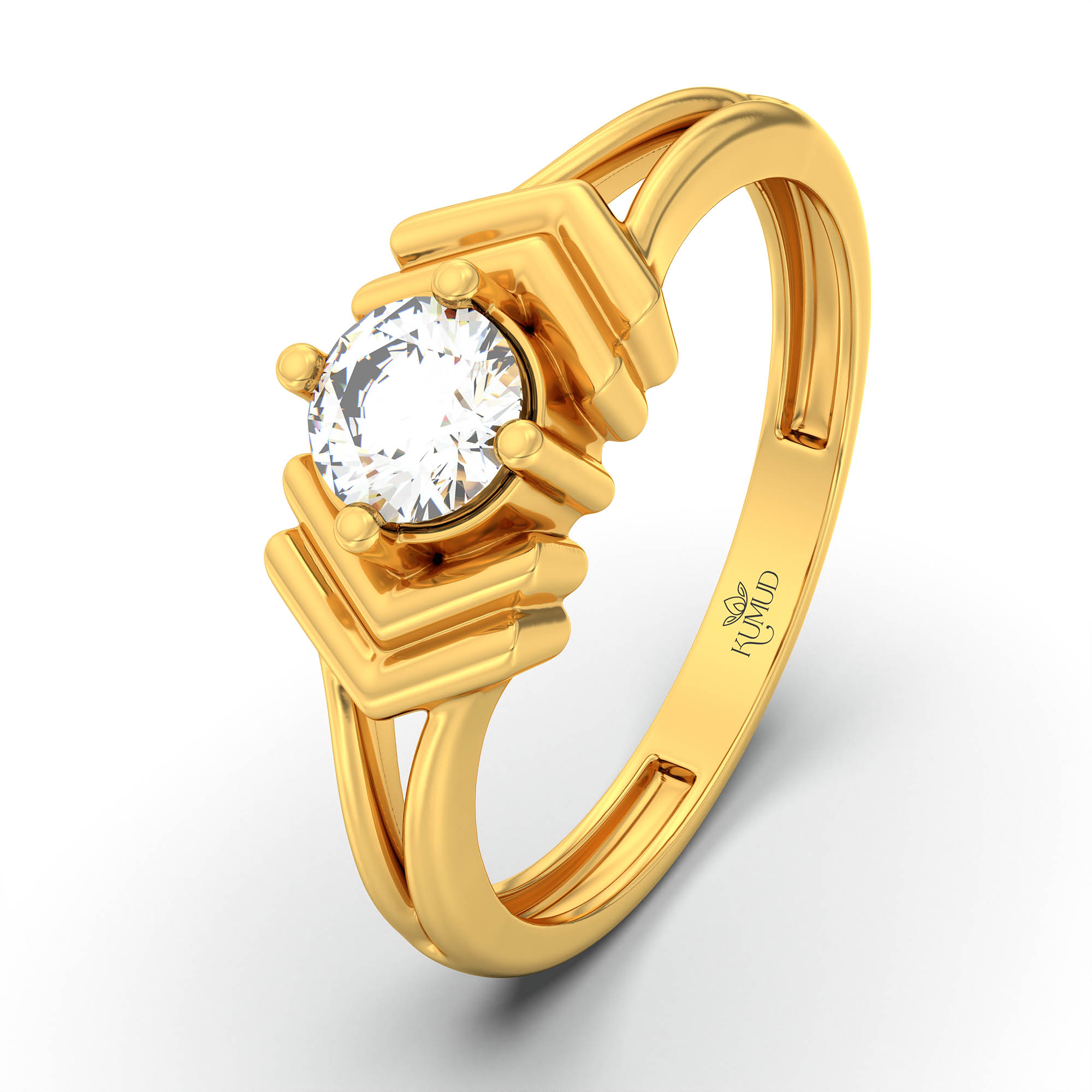 Lab-Grown Diamond Solitaire Ring for Women in 22K Yellow Gold – 0.25 Ct Round, 3 g (Design K11-13-APGAA) thumbnail
