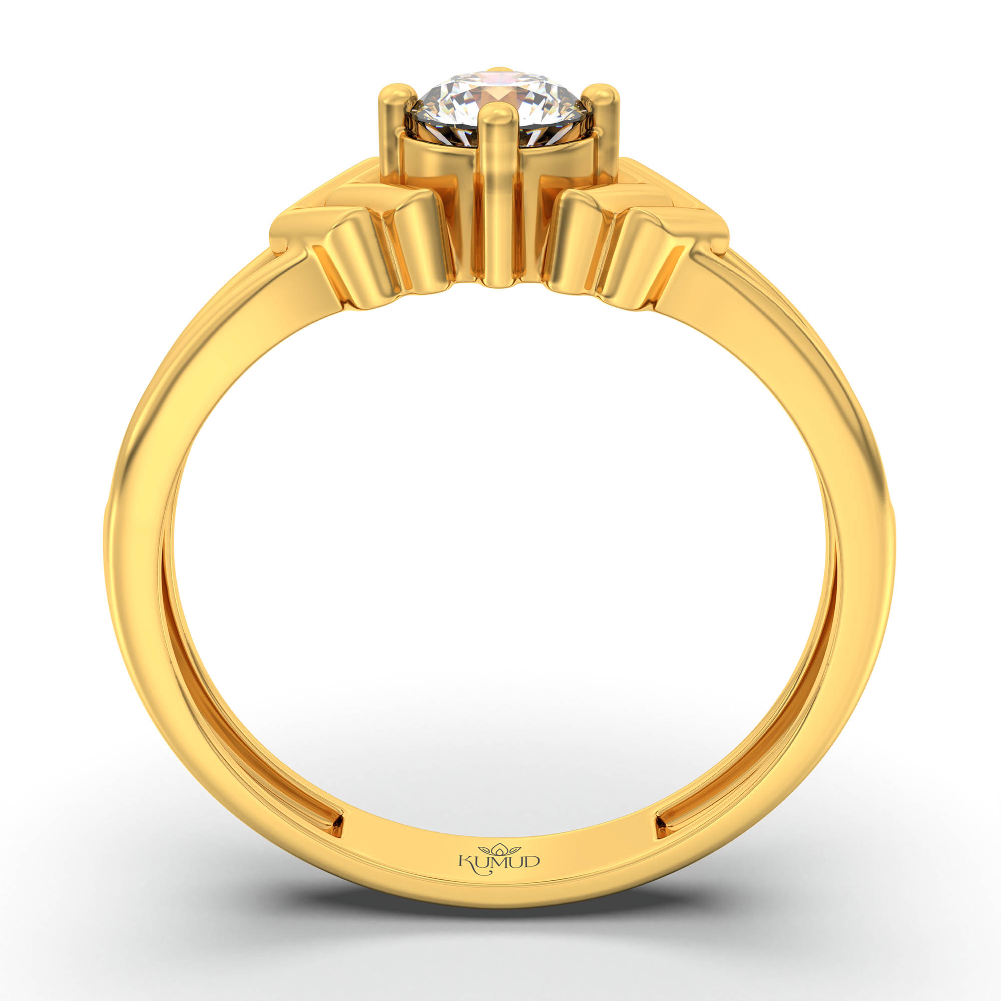 Lab-Grown Diamond Solitaire Ring for Women in 22K Yellow Gold – 0.25 Ct Round, 3 g (Design K11-13-APGAA) thumbnail