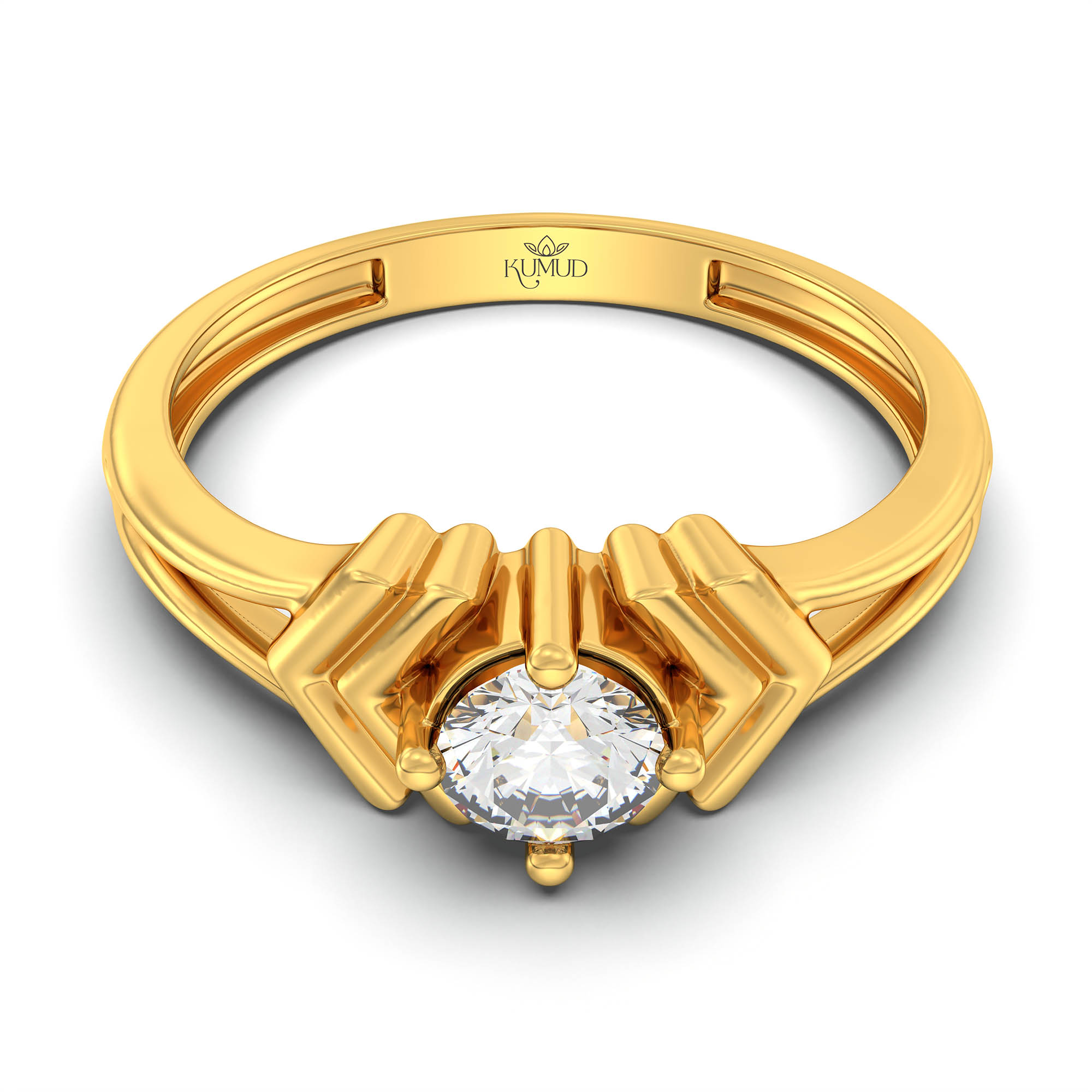 Lab-Grown Diamond Solitaire Ring for Women in 22K Yellow Gold – 0.25 Ct Round, 3 g (Design K11-13-APGAA) thumbnail